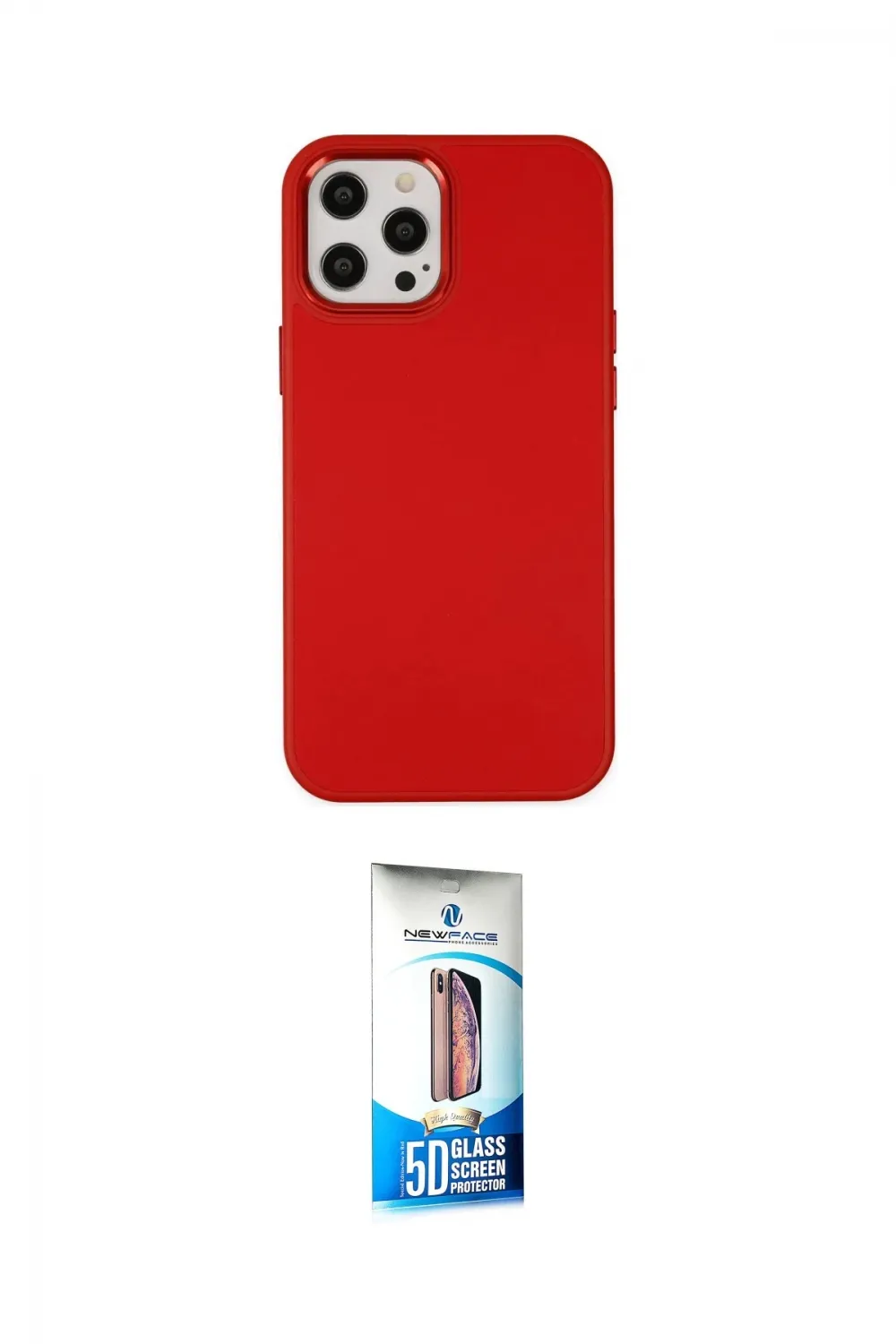 ieg™ iPhone 12 Pro Max Kılıf Çekirdek Çizgi - Siyah 5D Eko Cam Ekran Koruyucu