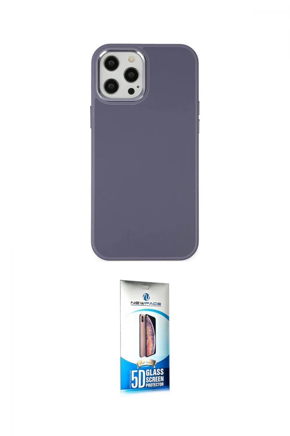 ieg™ iPhone 12 Pro Max Kılıf Çekirdek Çizgi - Siyah 5D Eko Cam Ekran Koruyucu