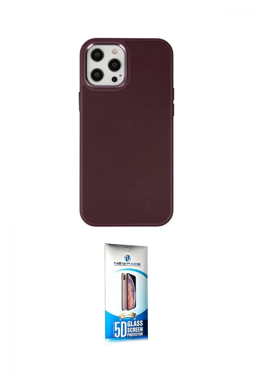 ieg™ iPhone 12 Pro Max Kılıf Çekirdek Çizgi - Siyah 5D Eko Cam Ekran Koruyucu