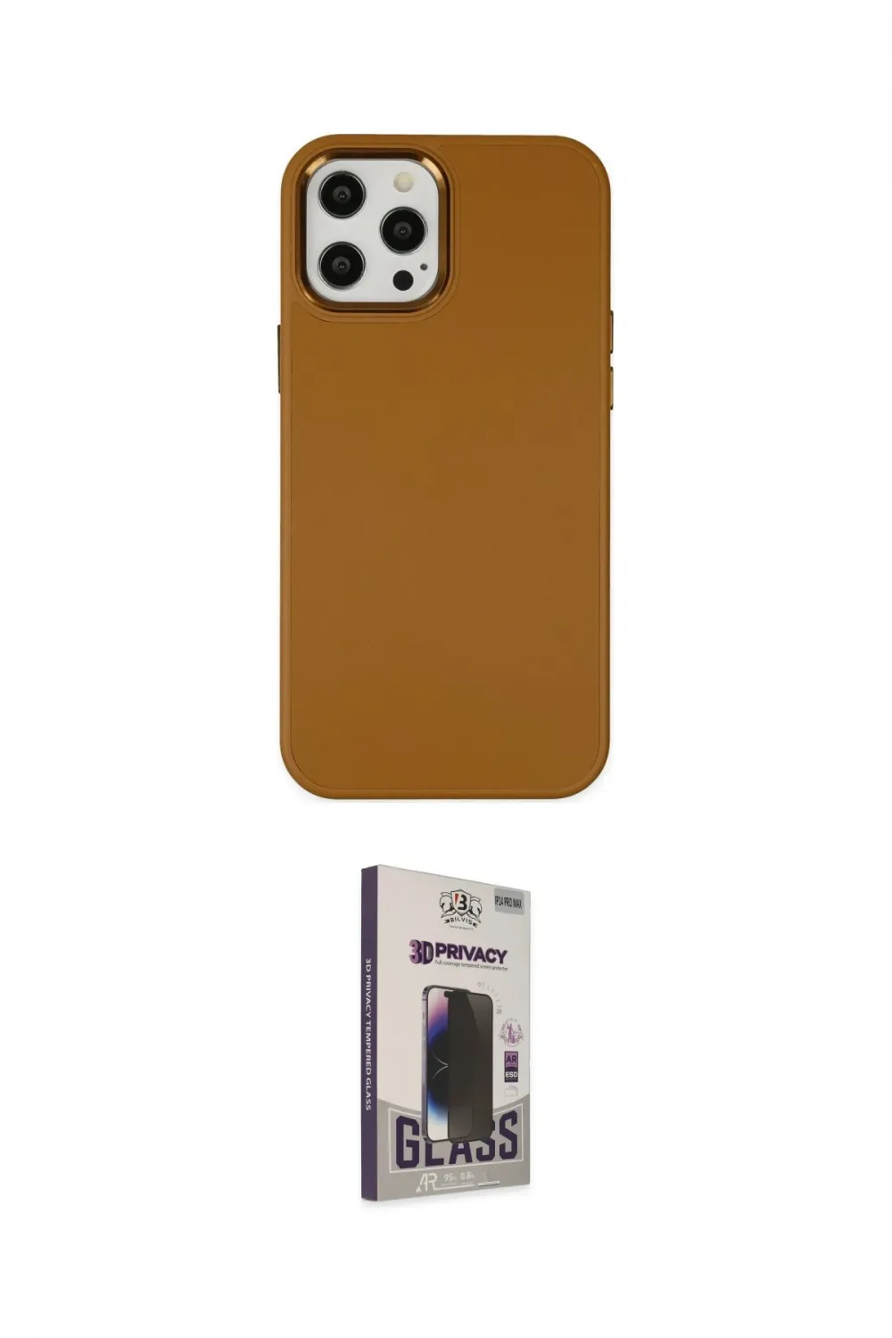 ieg™ iPhone 12 Pro Max Kılıf Çekirdek Çizgi - Siyah Bilvis Hayalet Cam Ekran Koruyucu