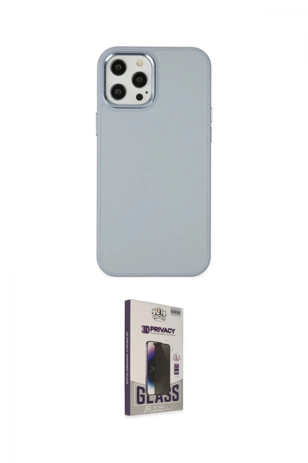 ieg™ iPhone 12 Pro Max Kılıf Çekirdek Çizgi - Siyah Bilvis Hayalet Cam Ekran Koruyucu