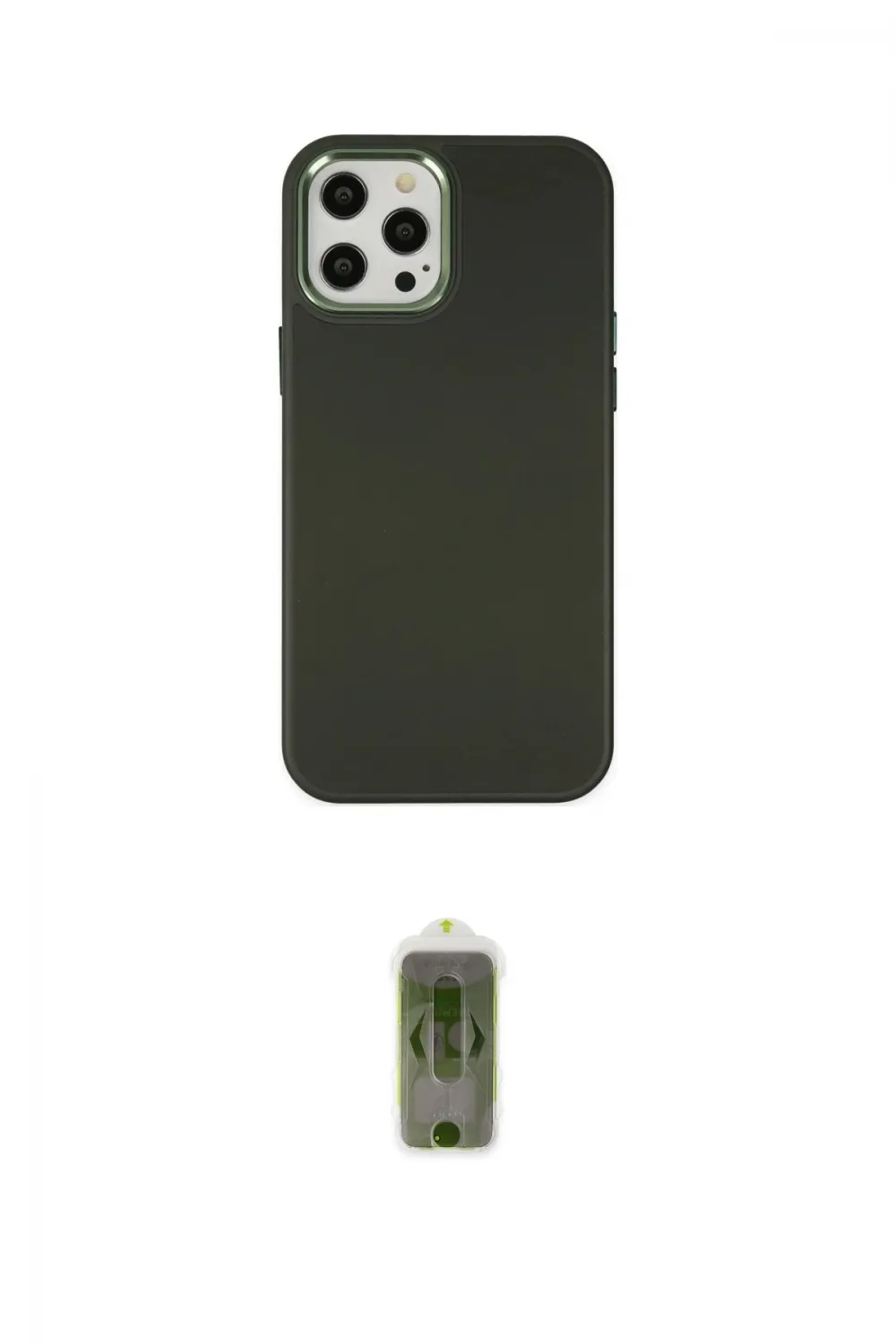 ieg™ iPhone 12 Pro Max Kılıf Çekirdek Çizgi - Siyah Joko Magic 5D Hayalet Cam