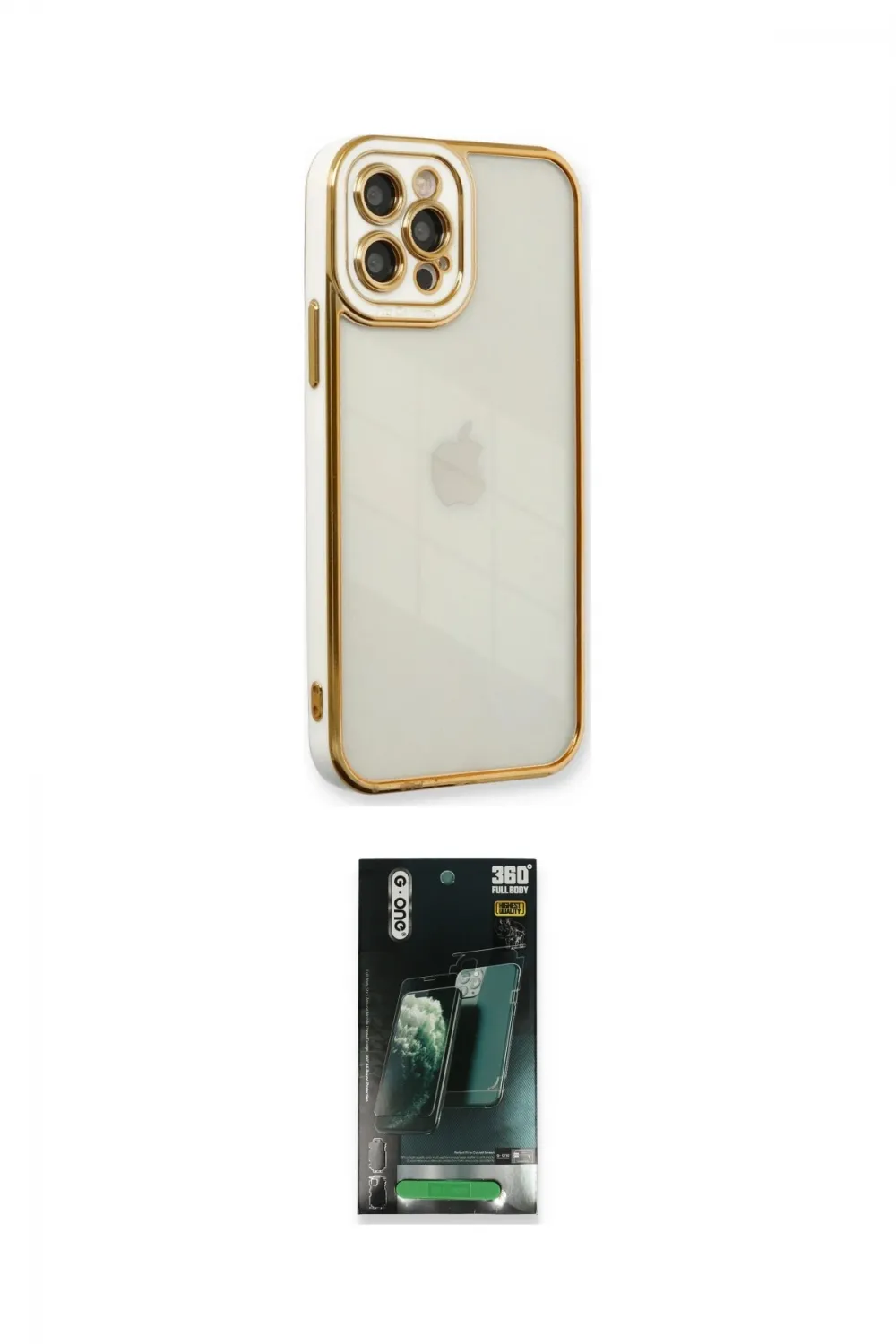 ieg™ iPhone 12 Pro Max Kılıf Çekirdek Klasik Serisi - Şeffaf 360 Full Body Arka Koruyucu