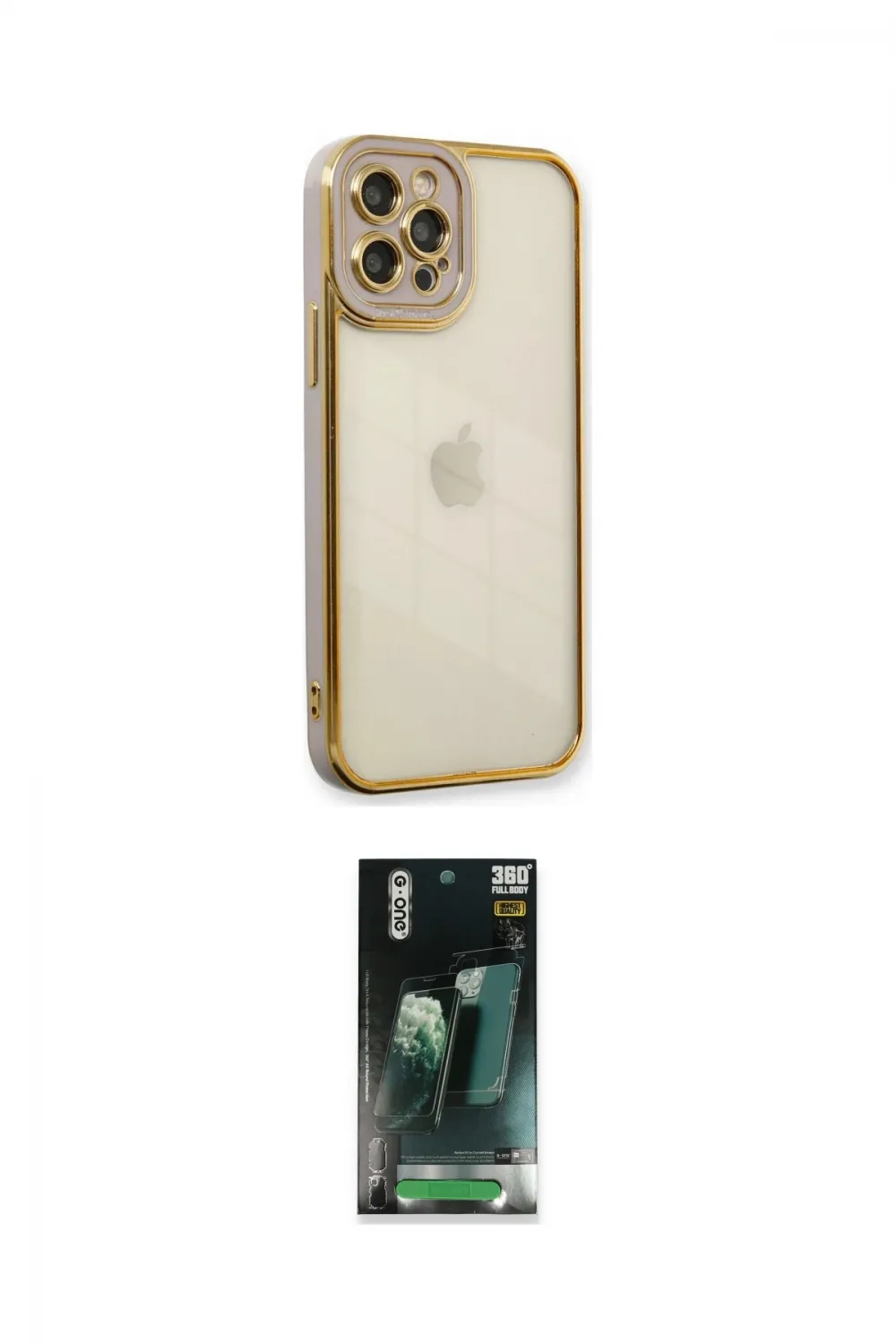 ieg™ iPhone 12 Pro Max Kılıf Çekirdek Klasik Serisi - Şeffaf 360 Full Body Arka Koruyucu