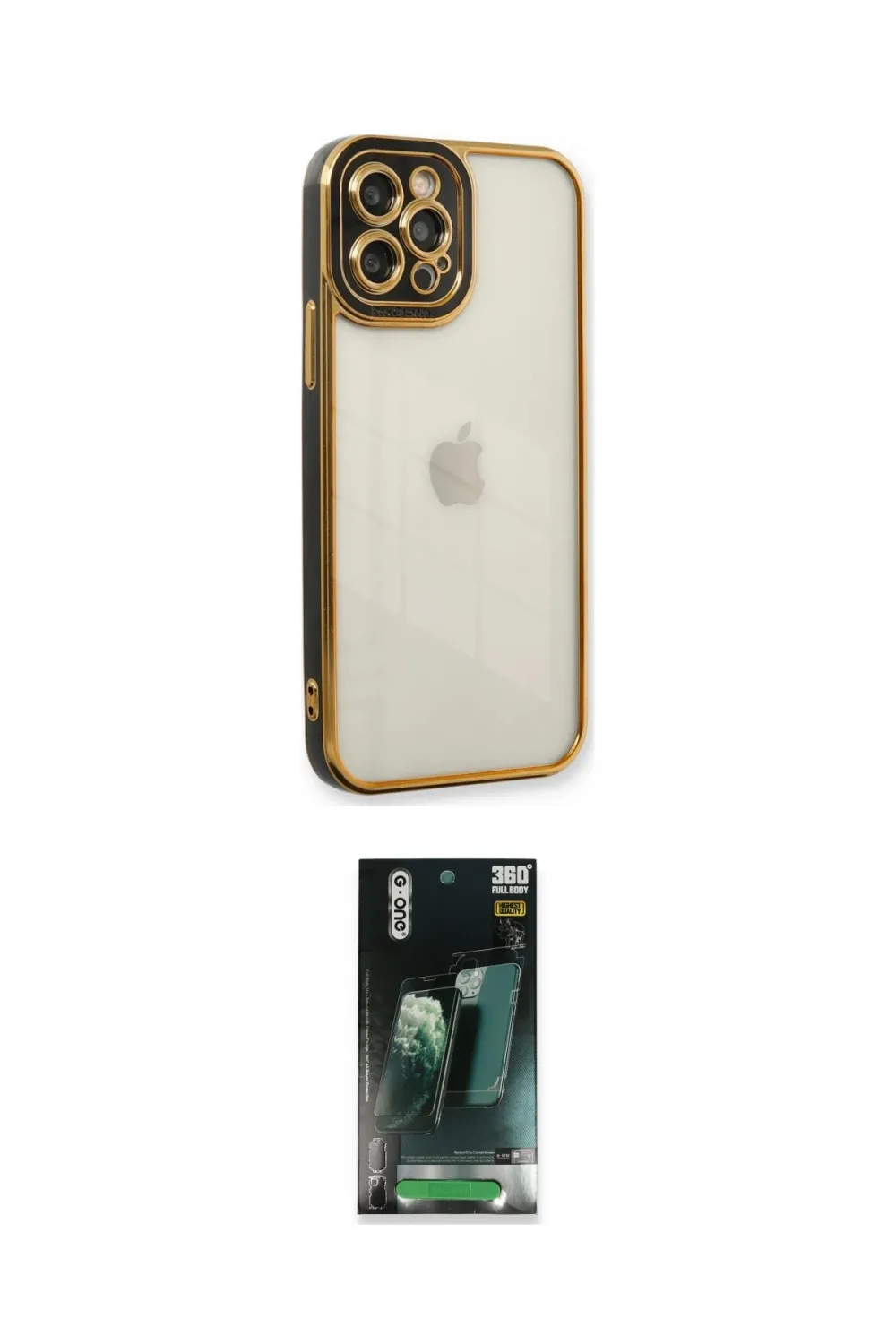 ieg™ iPhone 12 Pro Max Kılıf Çekirdek Klasik Serisi - Şeffaf 360 Full Body Arka Koruyucu