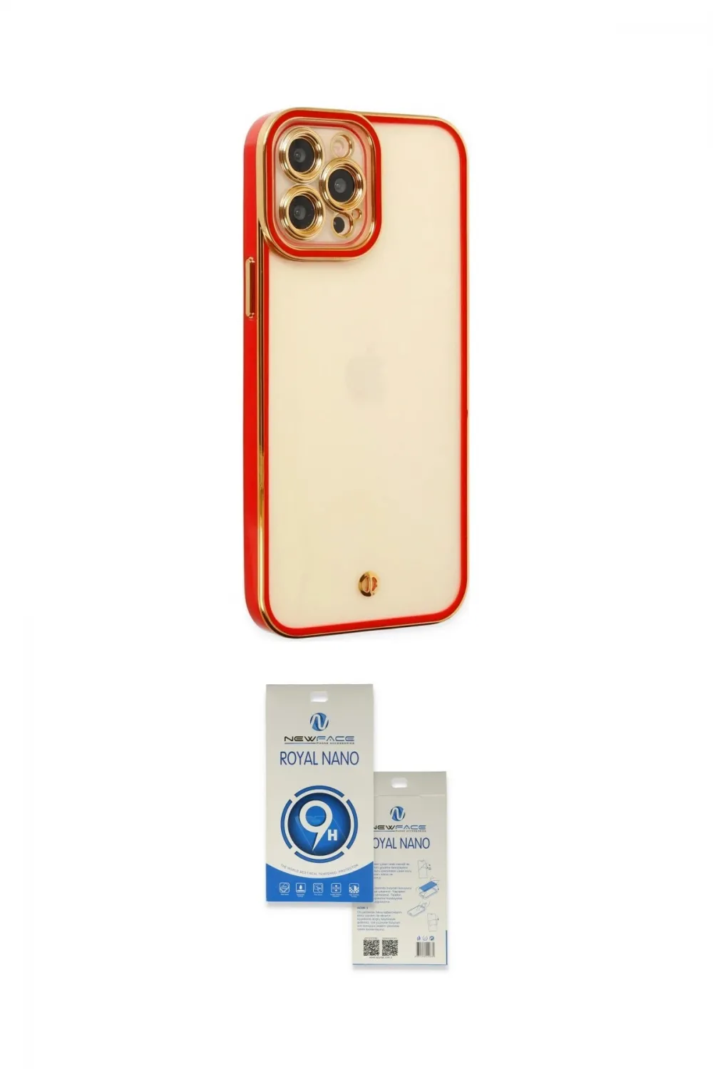 ieg™ iPhone 12 Pro Max Kılıf Çekirdek Klasik Serisi - Şeffaf Royal Nano Ekran Koruyucu