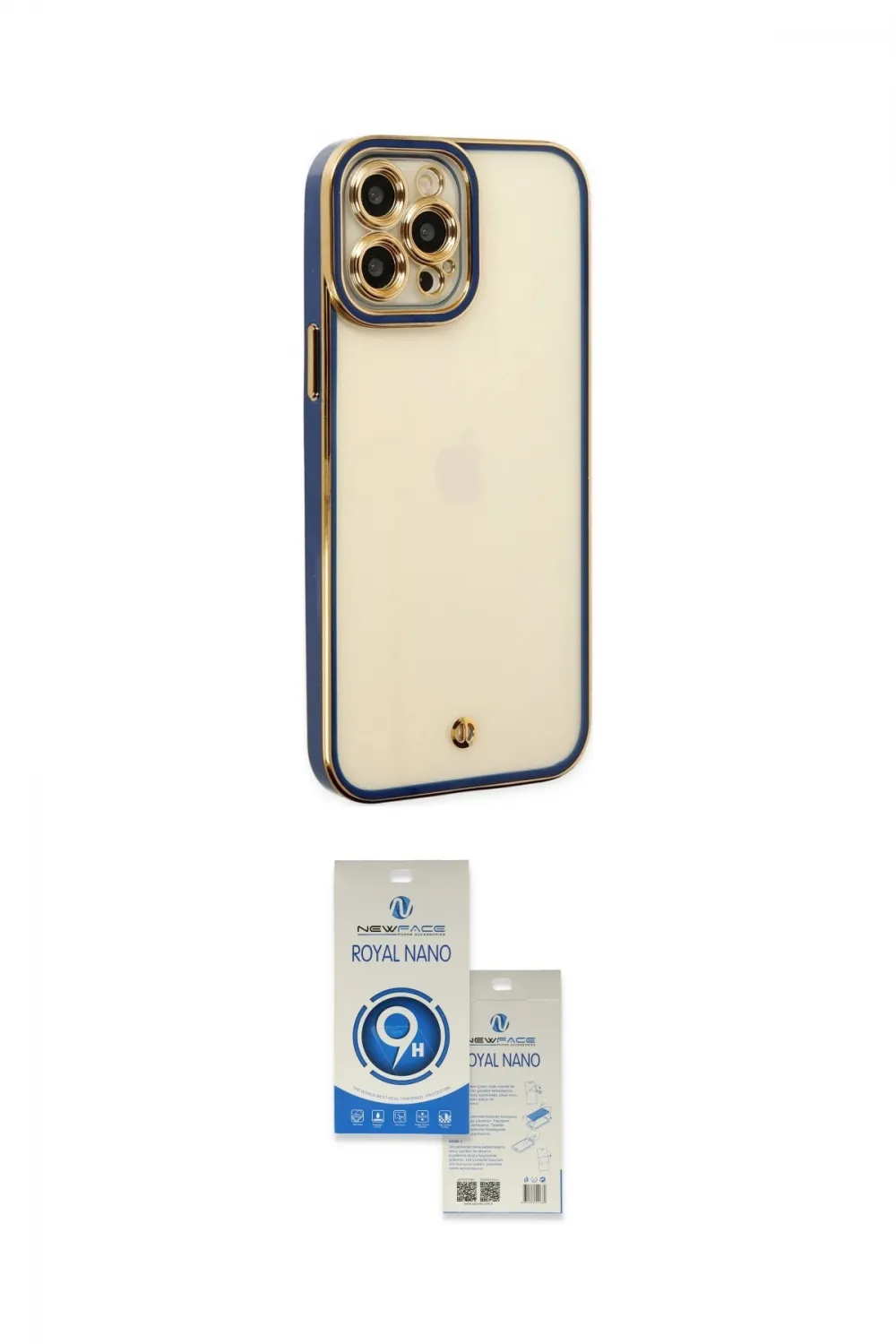 ieg™ iPhone 12 Pro Max Kılıf Çekirdek Klasik Serisi - Şeffaf Royal Nano Ekran Koruyucu