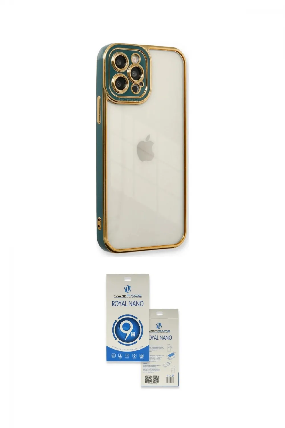 ieg™ iPhone 12 Pro Max Kılıf Çekirdek Klasik Serisi - Şeffaf Royal Nano Ekran Koruyucu