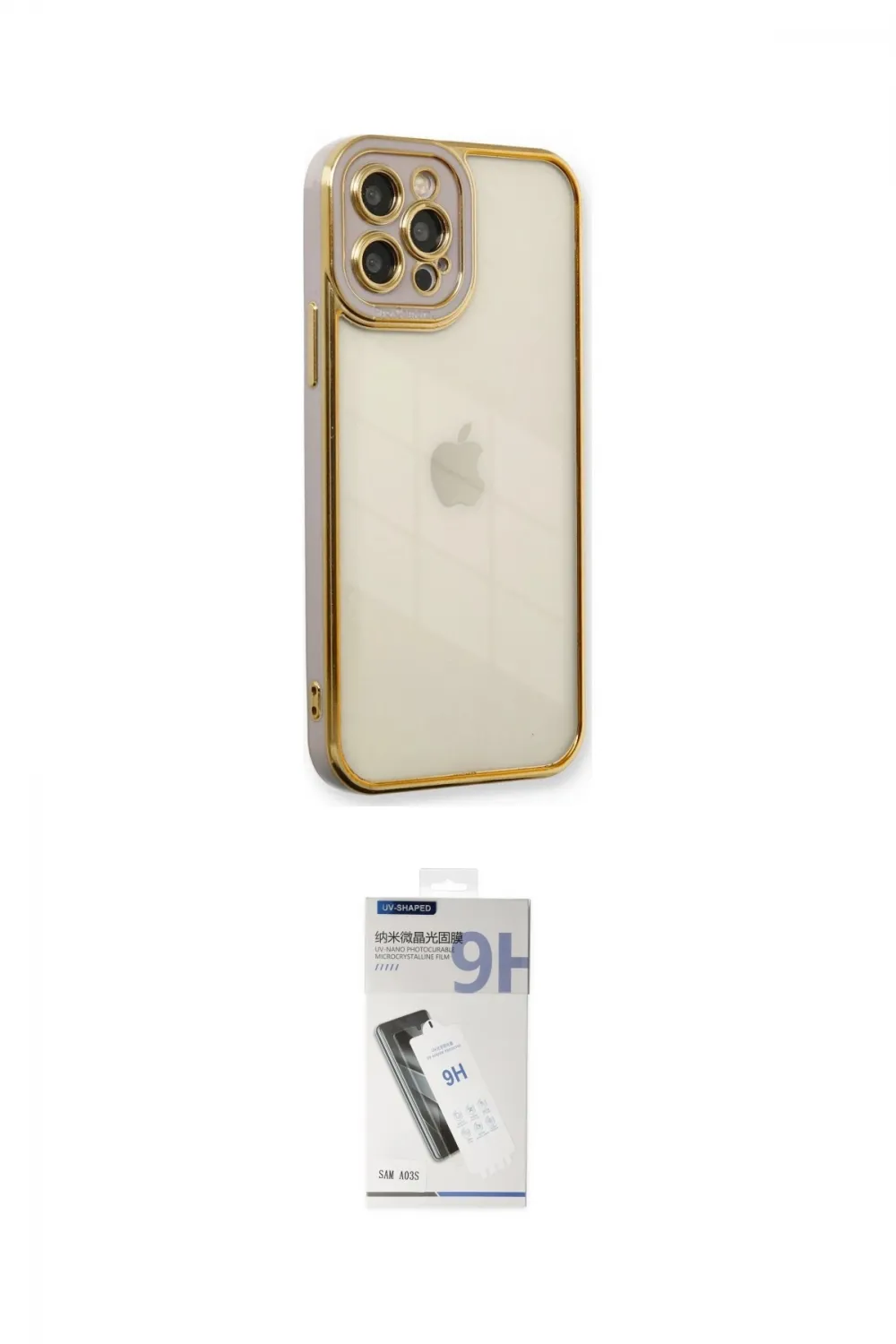 ieg™ iPhone 12 Pro Max Kılıf Çekirdek Klasik Serisi - Şeffaf Uv Polymer Nano Ekran Koruyucu