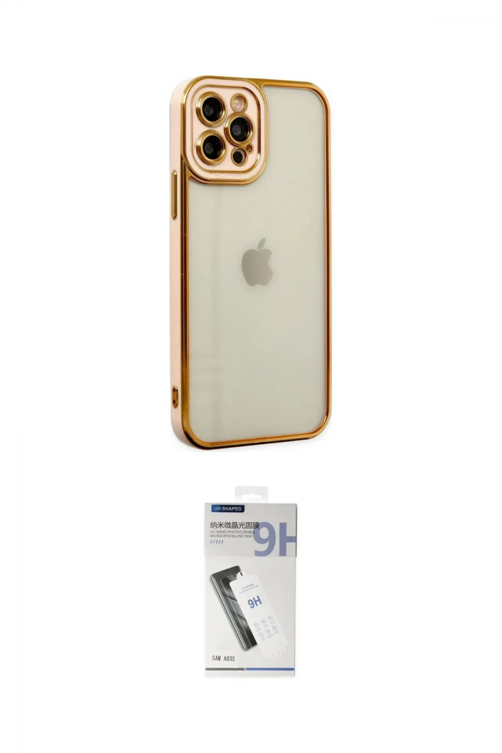 ieg™ iPhone 12 Pro Max Kılıf Çekirdek Klasik Serisi - Şeffaf Uv Polymer Nano Ekran Koruyucu