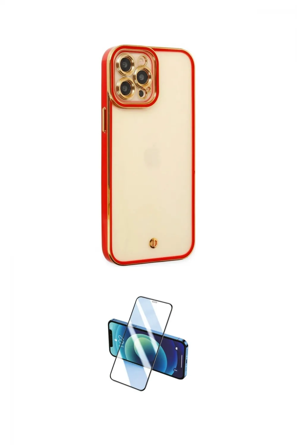 ieg™ iPhone 12 Pro Max Kılıf Çekirdek Klasik Serisi - Siyah 3D Antistatik Cam Ekran Koruyucu