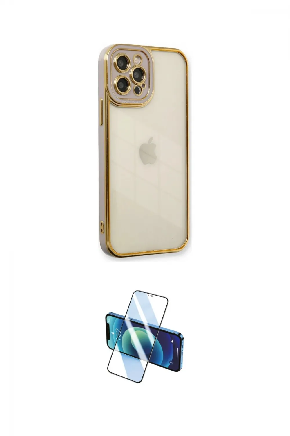 ieg™ iPhone 12 Pro Max Kılıf Çekirdek Klasik Serisi - Siyah 3D Antistatik Cam Ekran Koruyucu