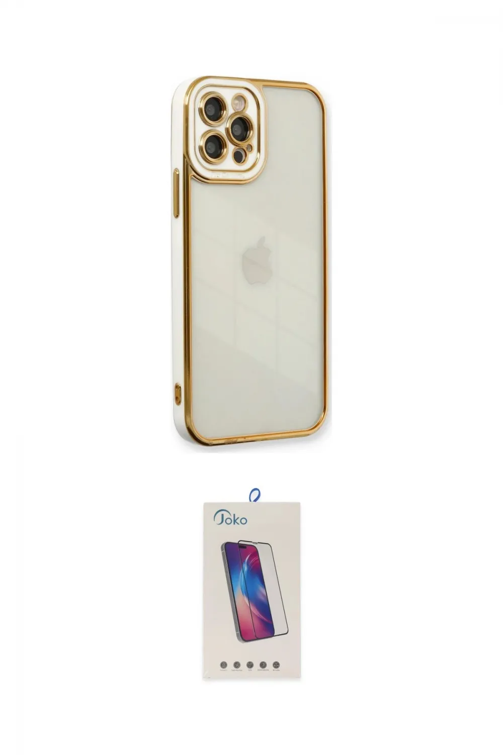 ieg™ iPhone 12 Pro Max Kılıf Çekirdek Klasik Serisi - Siyah Joko 5D Cam
