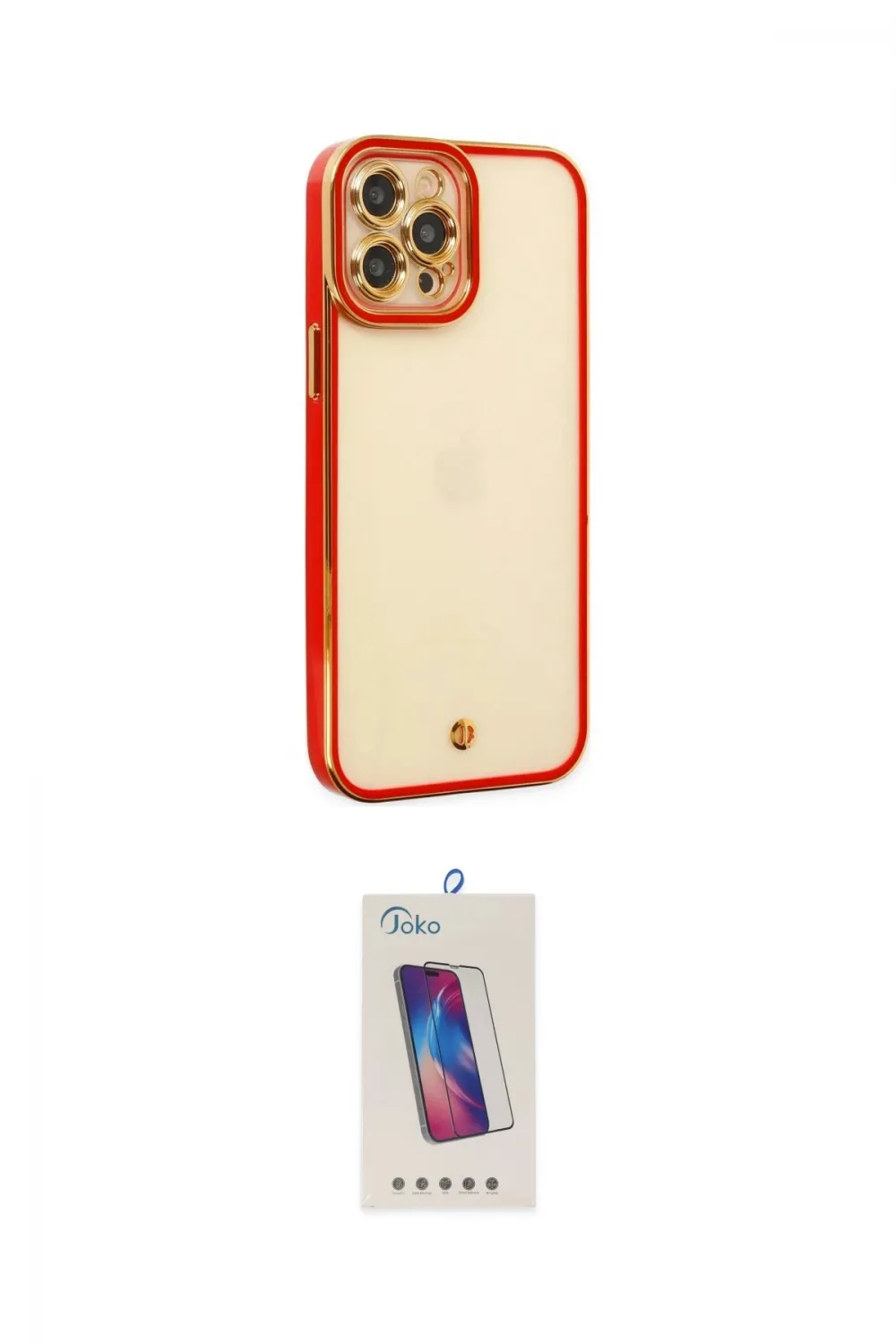 ieg™ iPhone 12 Pro Max Kılıf Çekirdek Klasik Serisi - Siyah Joko 5D Cam