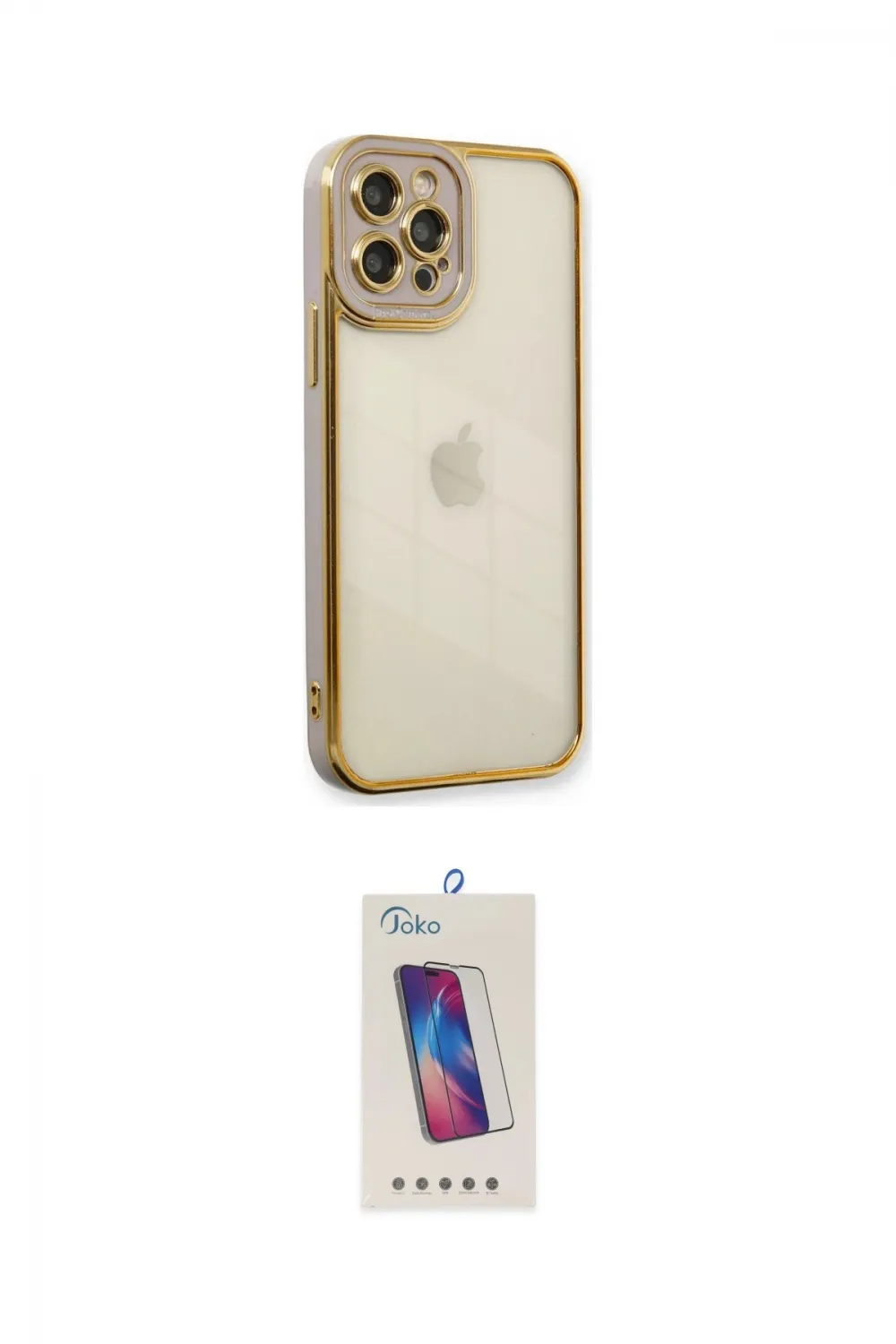 ieg™ iPhone 12 Pro Max Kılıf Çekirdek Klasik Serisi - Siyah Joko 5D Cam