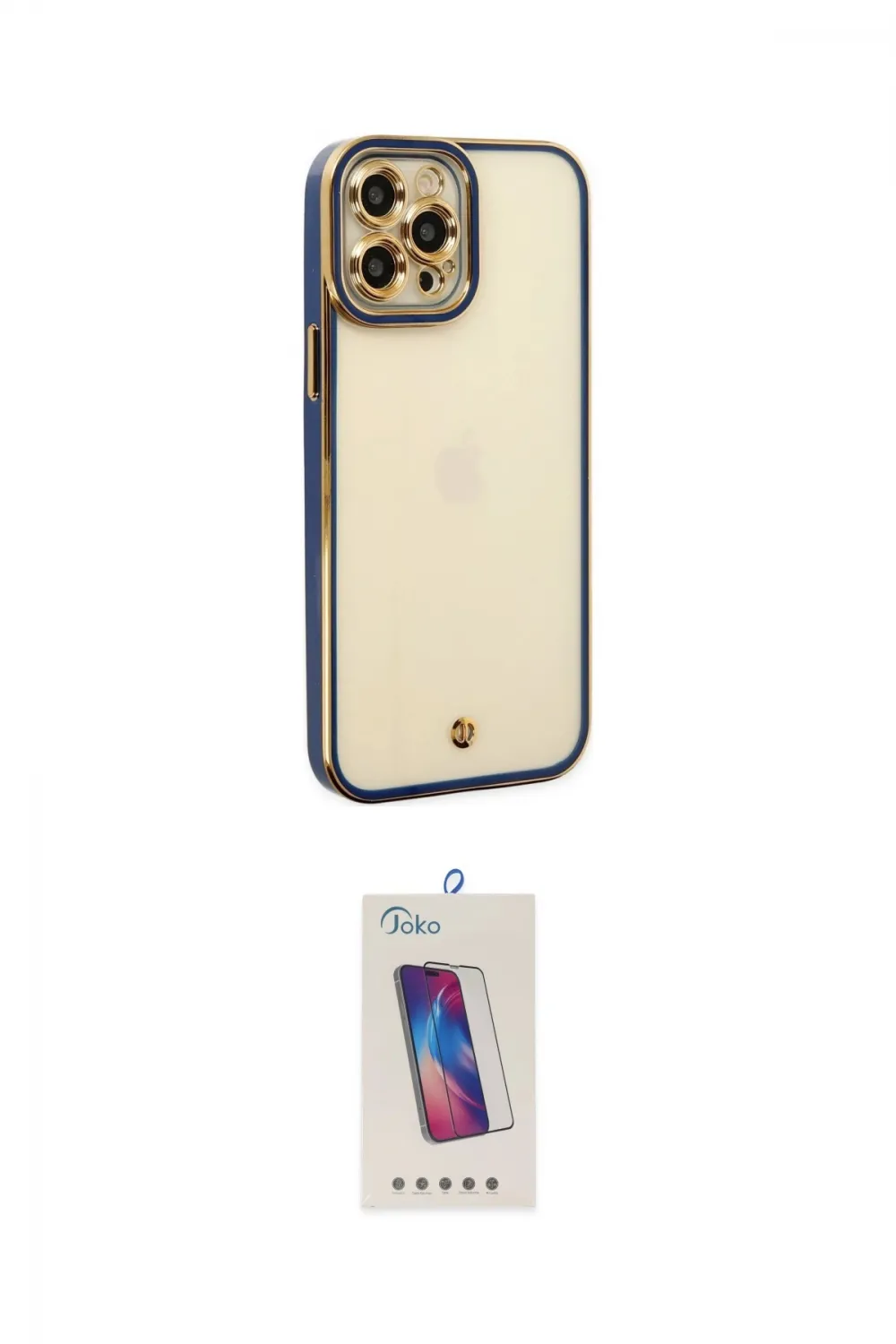 ieg™ iPhone 12 Pro Max Kılıf Çekirdek Klasik Serisi - Siyah Joko 5D Cam