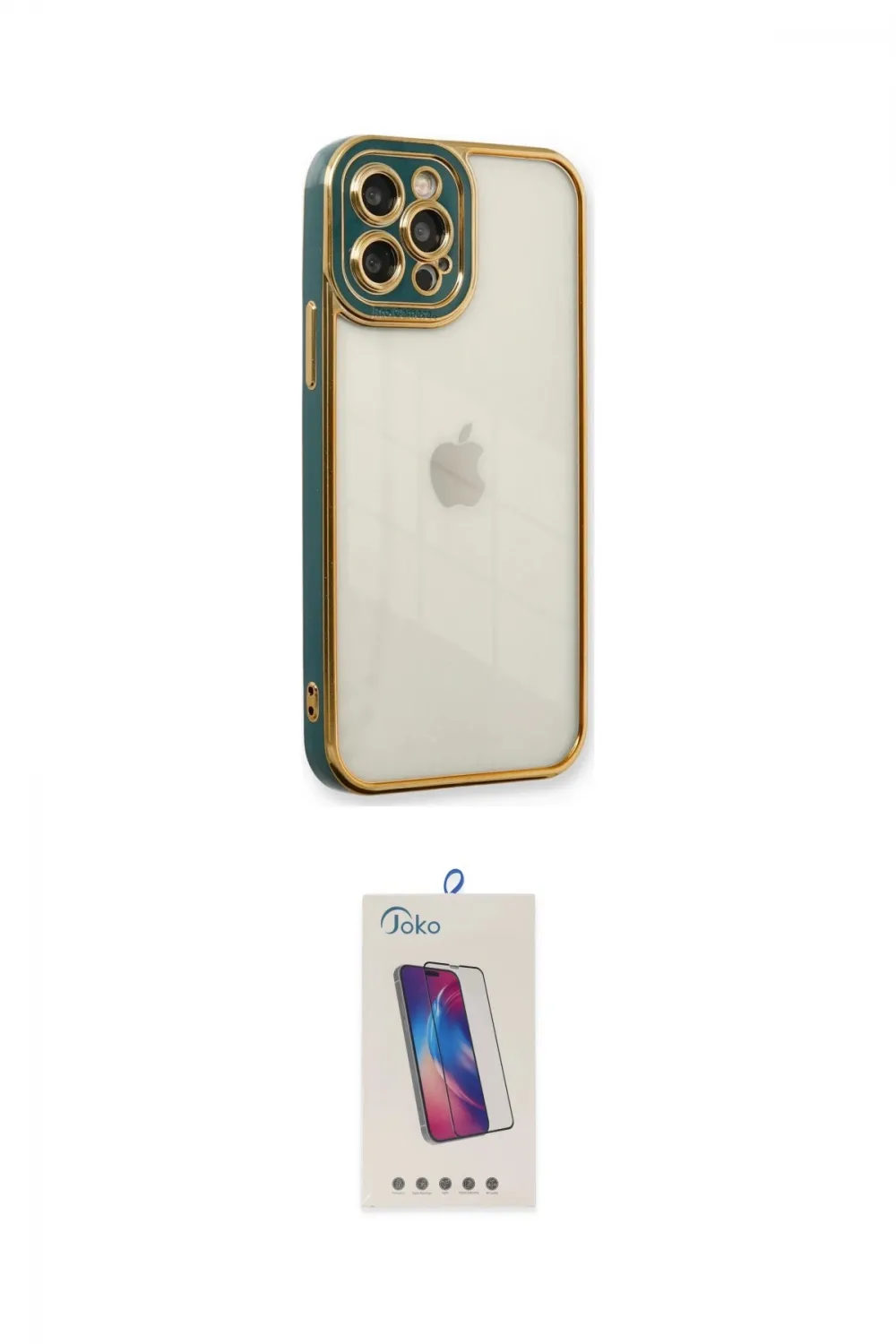 ieg™ iPhone 12 Pro Max Kılıf Çekirdek Klasik Serisi - Siyah Joko 5D Cam
