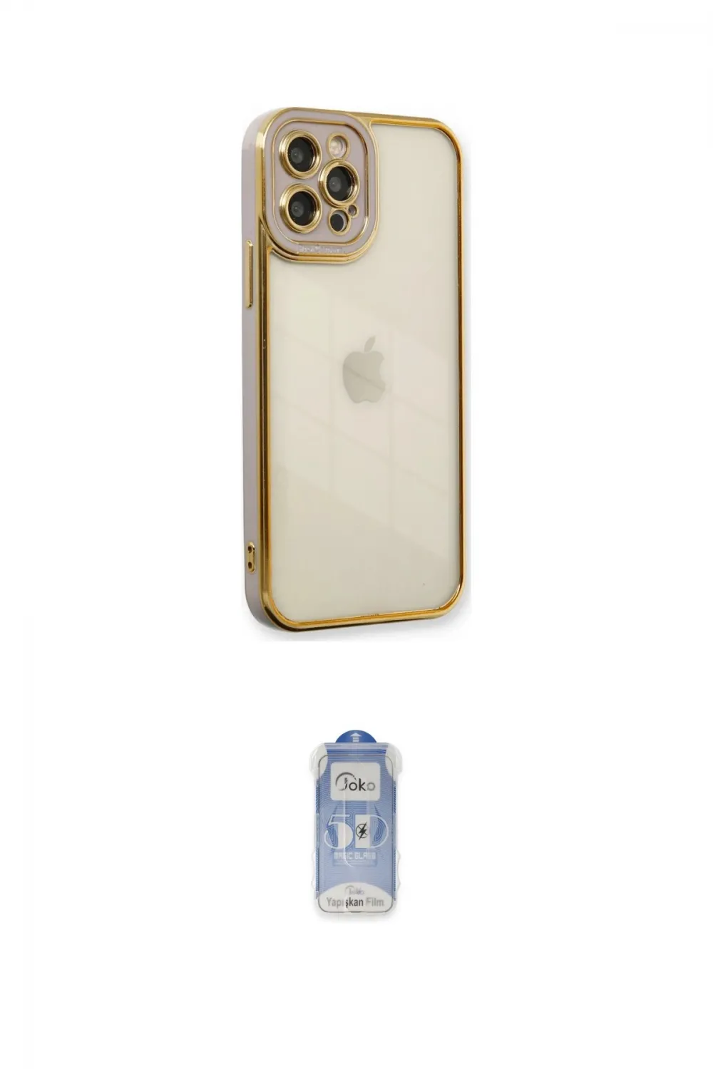 ieg™ iPhone 12 Pro Max Kılıf Çekirdek Klasik Serisi - Siyah Joko Magic 5D Cam