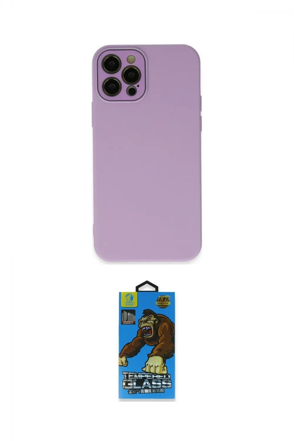 ieg™ iPhone 12 Pro Max Kılıf Çekirdek Modern Serisi - Siyah 18D Cam Ekran Koruyucu