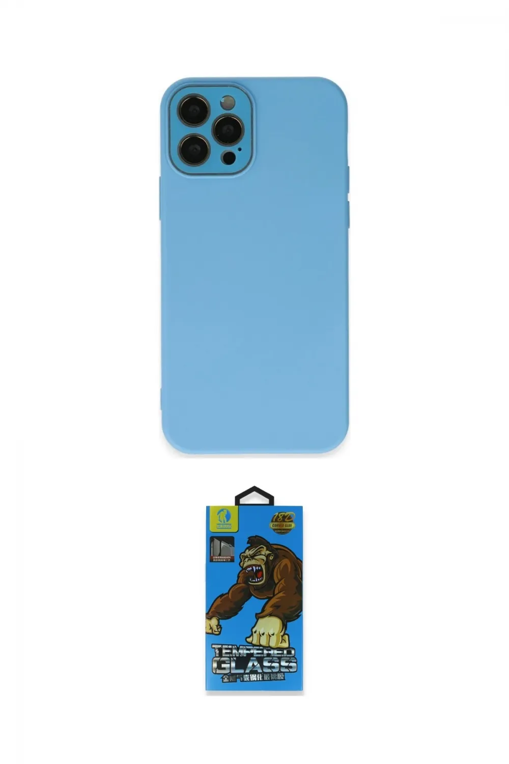 ieg™ iPhone 12 Pro Max Kılıf Çekirdek Modern Serisi - Siyah 18D Cam Ekran Koruyucu