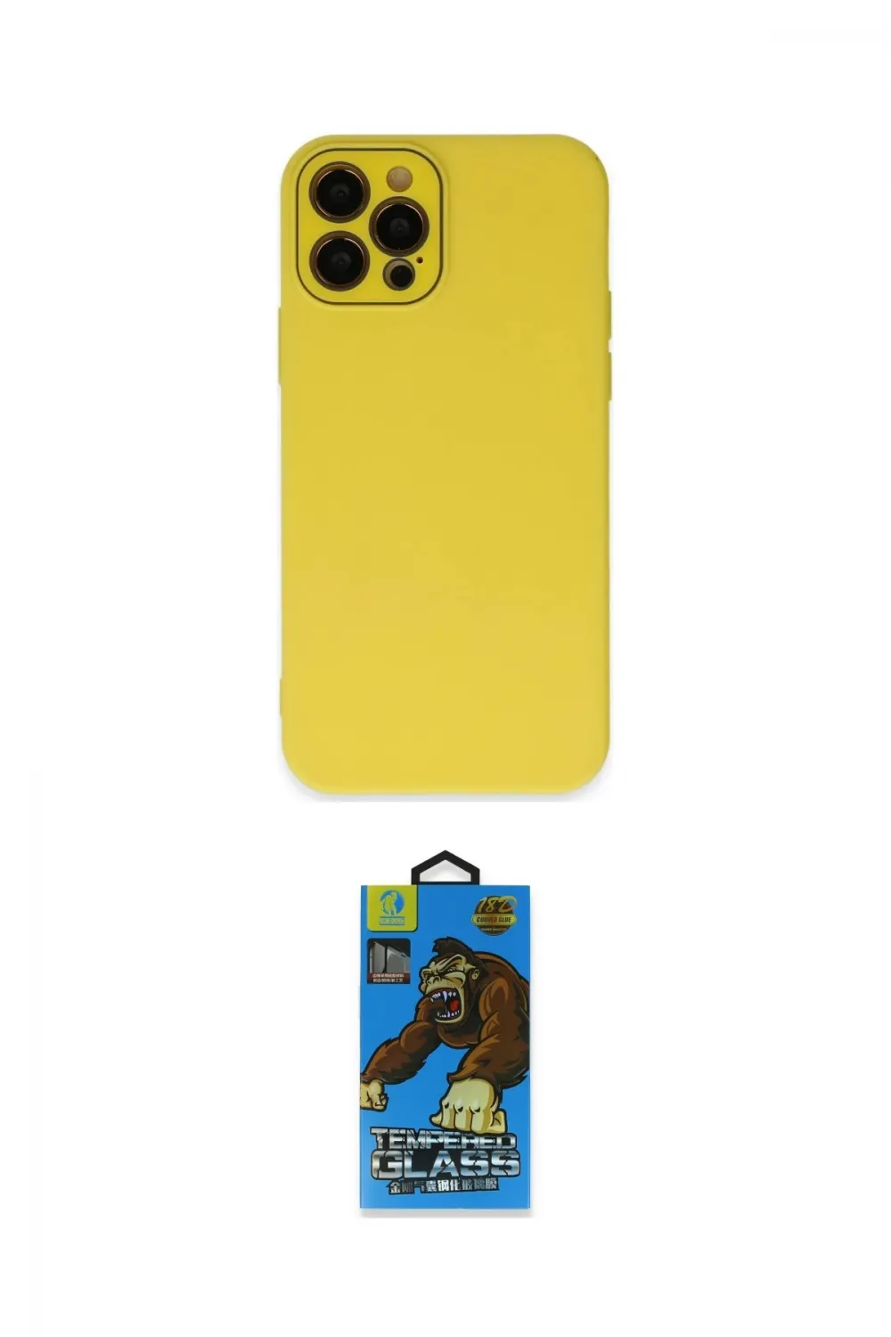 ieg™ iPhone 12 Pro Max Kılıf Çekirdek Modern Serisi - Siyah 18D Cam Ekran Koruyucu