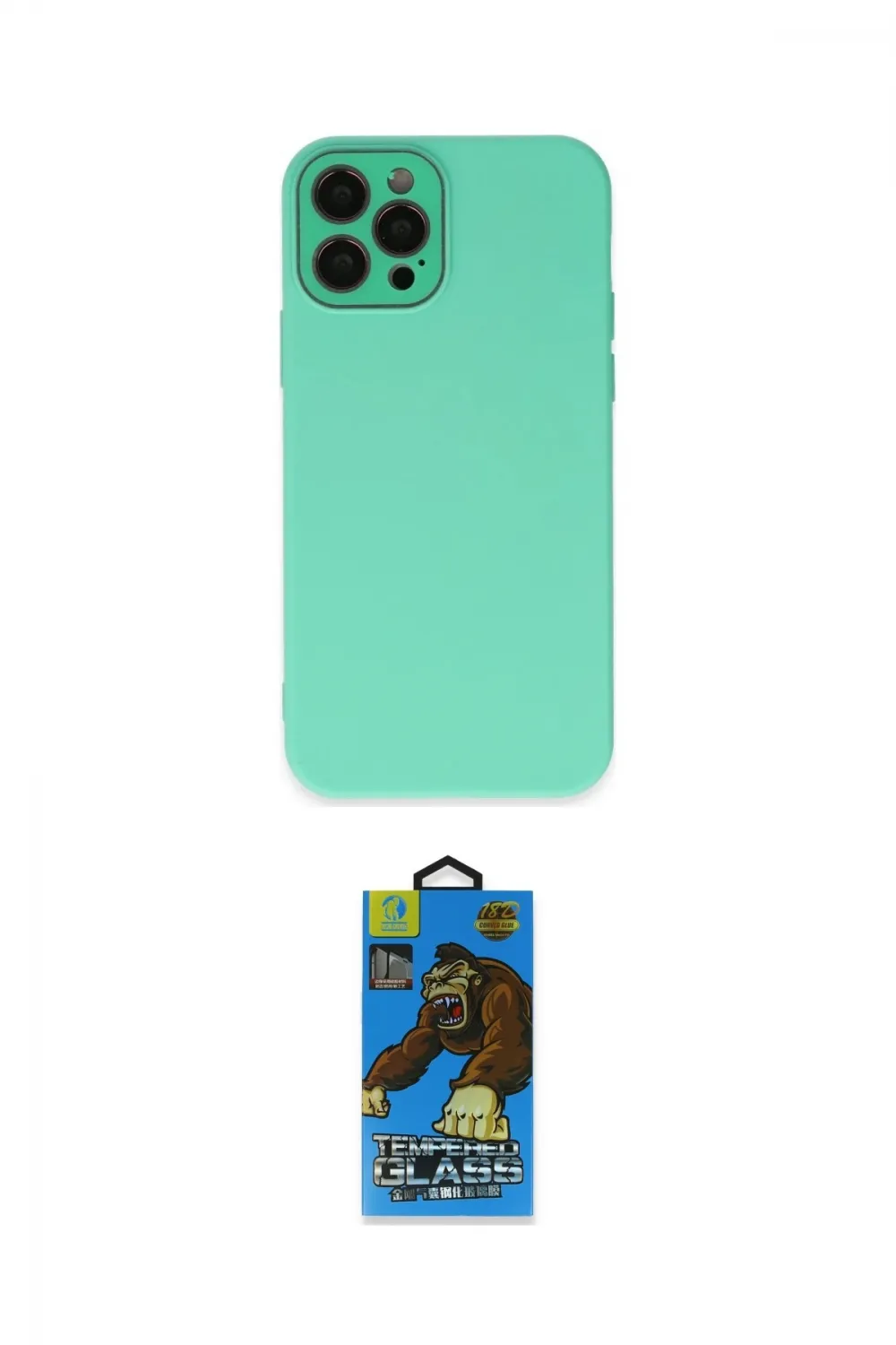 ieg™ iPhone 12 Pro Max Kılıf Çekirdek Modern Serisi - Siyah 18D Cam Ekran Koruyucu