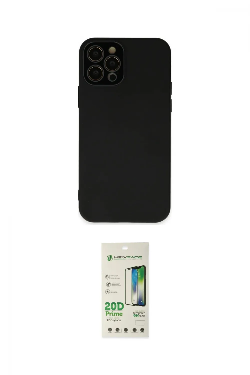 ieg™ iPhone 12 Pro Max Kılıf Çekirdek Modern Serisi - Siyah 20D Premium Cam Ekran Koruyucu