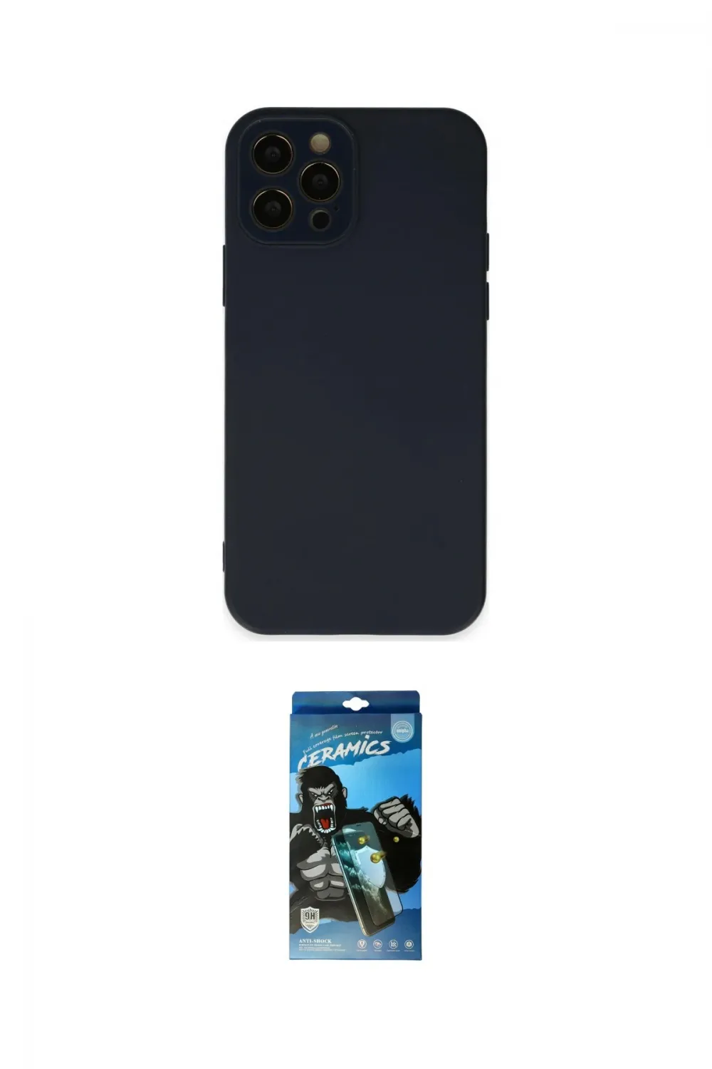 ieg™ iPhone 12 Pro Max Kılıf Çekirdek Modern Serisi - Siyah 34D Izgaralı Cam