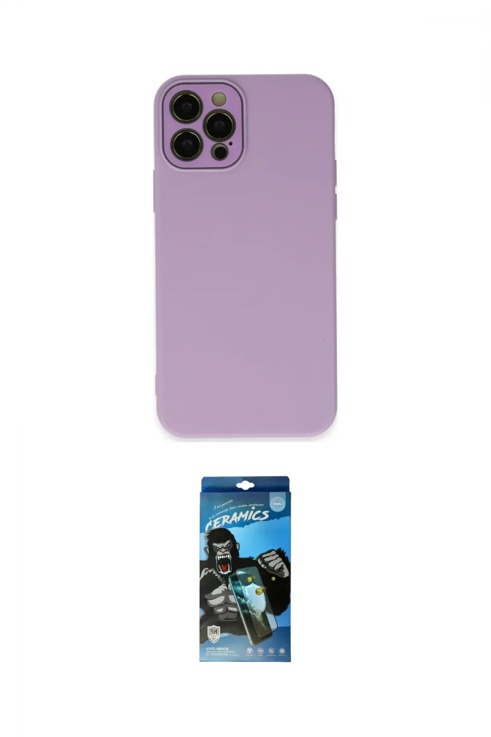 ieg™ iPhone 12 Pro Max Kılıf Çekirdek Modern Serisi - Siyah 34D Izgaralı Cam