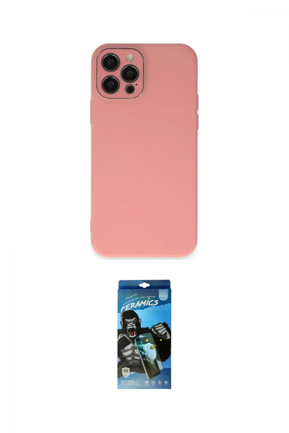 ieg™ iPhone 12 Pro Max Kılıf Çekirdek Modern Serisi - Siyah 34D Izgaralı Cam