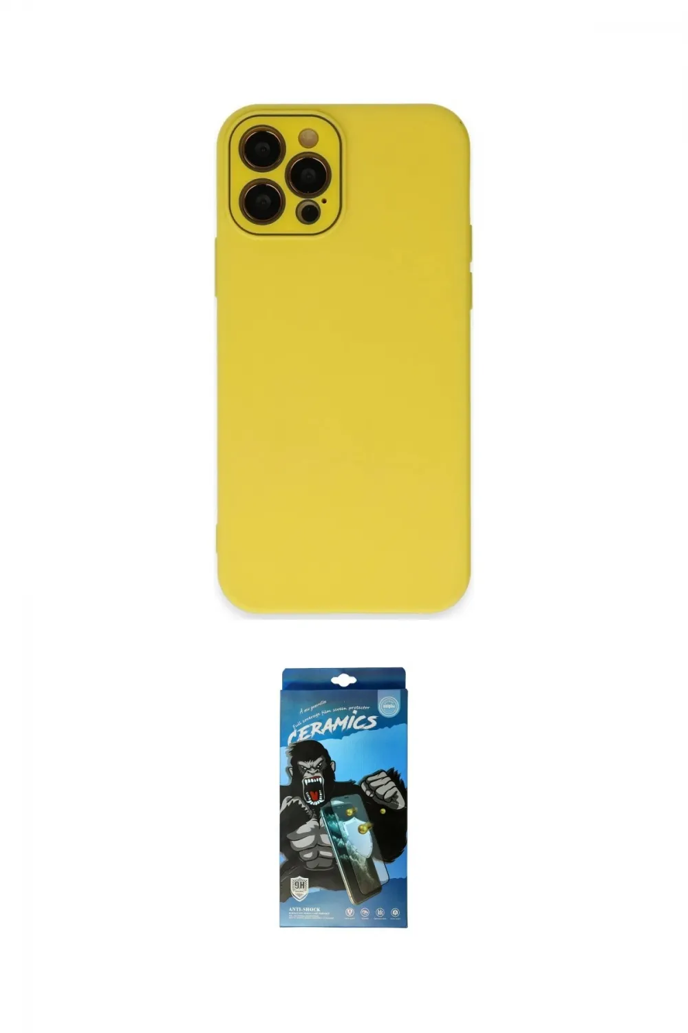 ieg™ iPhone 12 Pro Max Kılıf Çekirdek Modern Serisi - Siyah 34D Izgaralı Cam