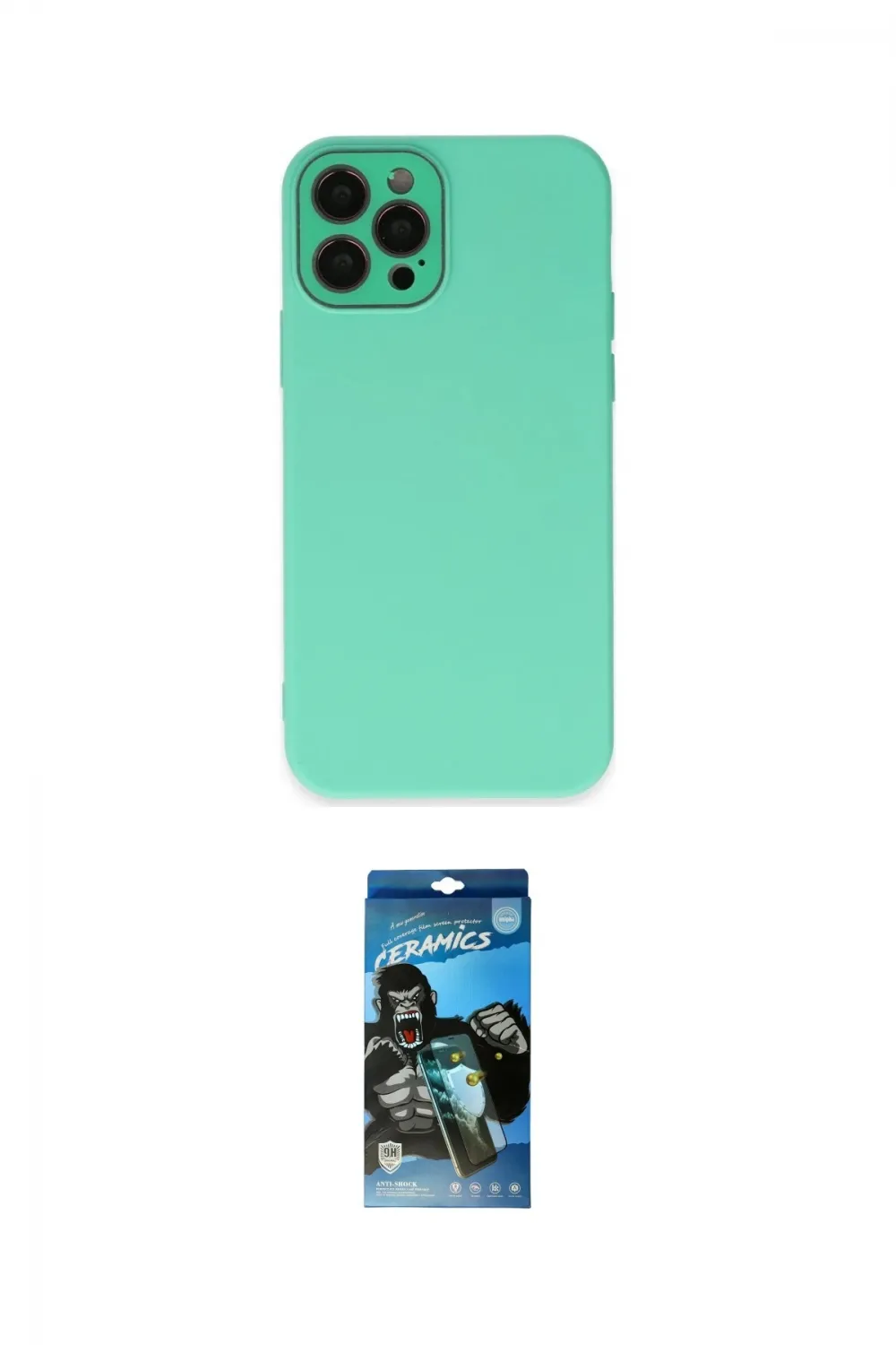 ieg™ iPhone 12 Pro Max Kılıf Çekirdek Modern Serisi - Siyah 34D Izgaralı Cam