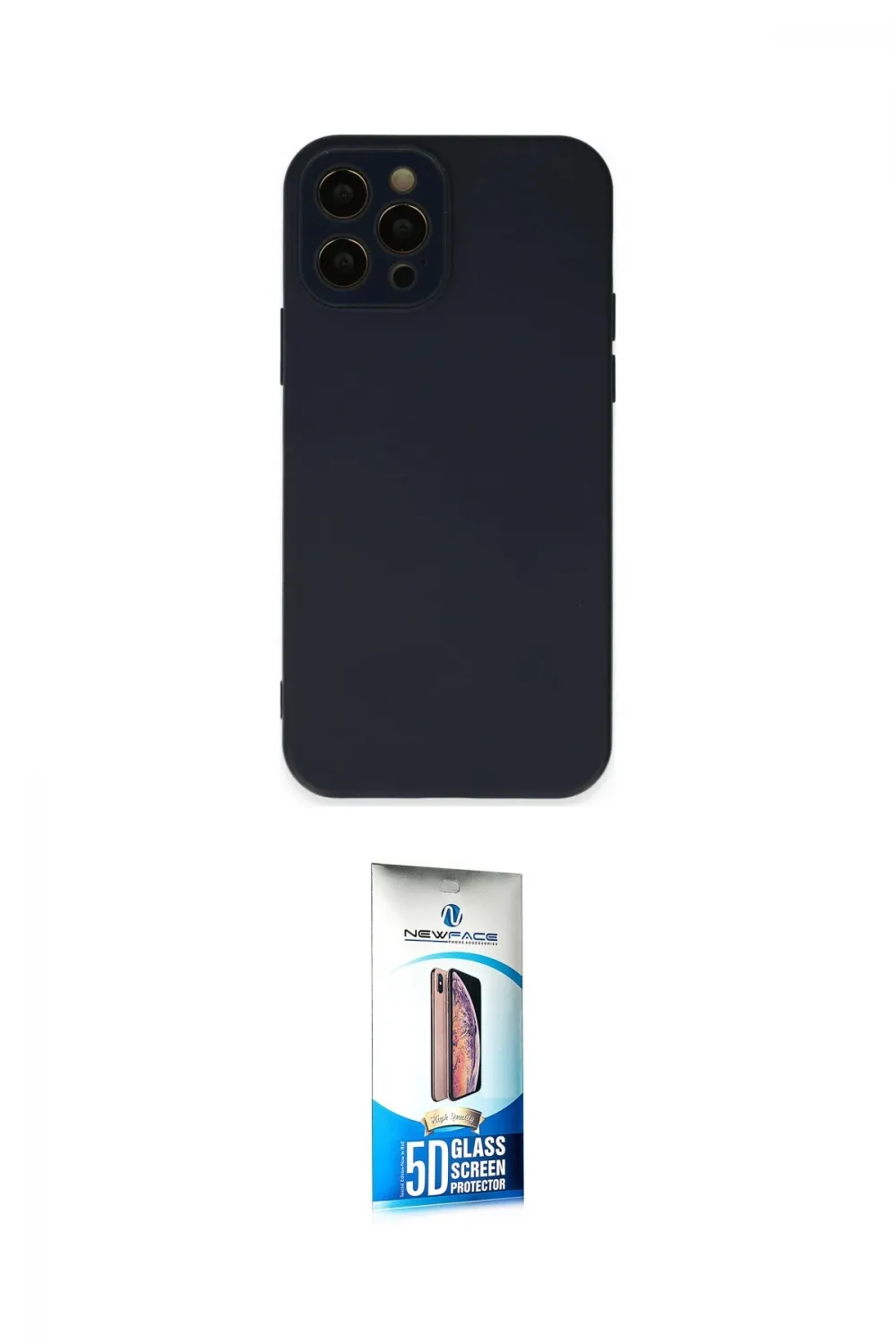 ieg™ iPhone 12 Pro Max Kılıf Çekirdek Modern Serisi - Siyah 5D Eko Cam Ekran Koruyucu