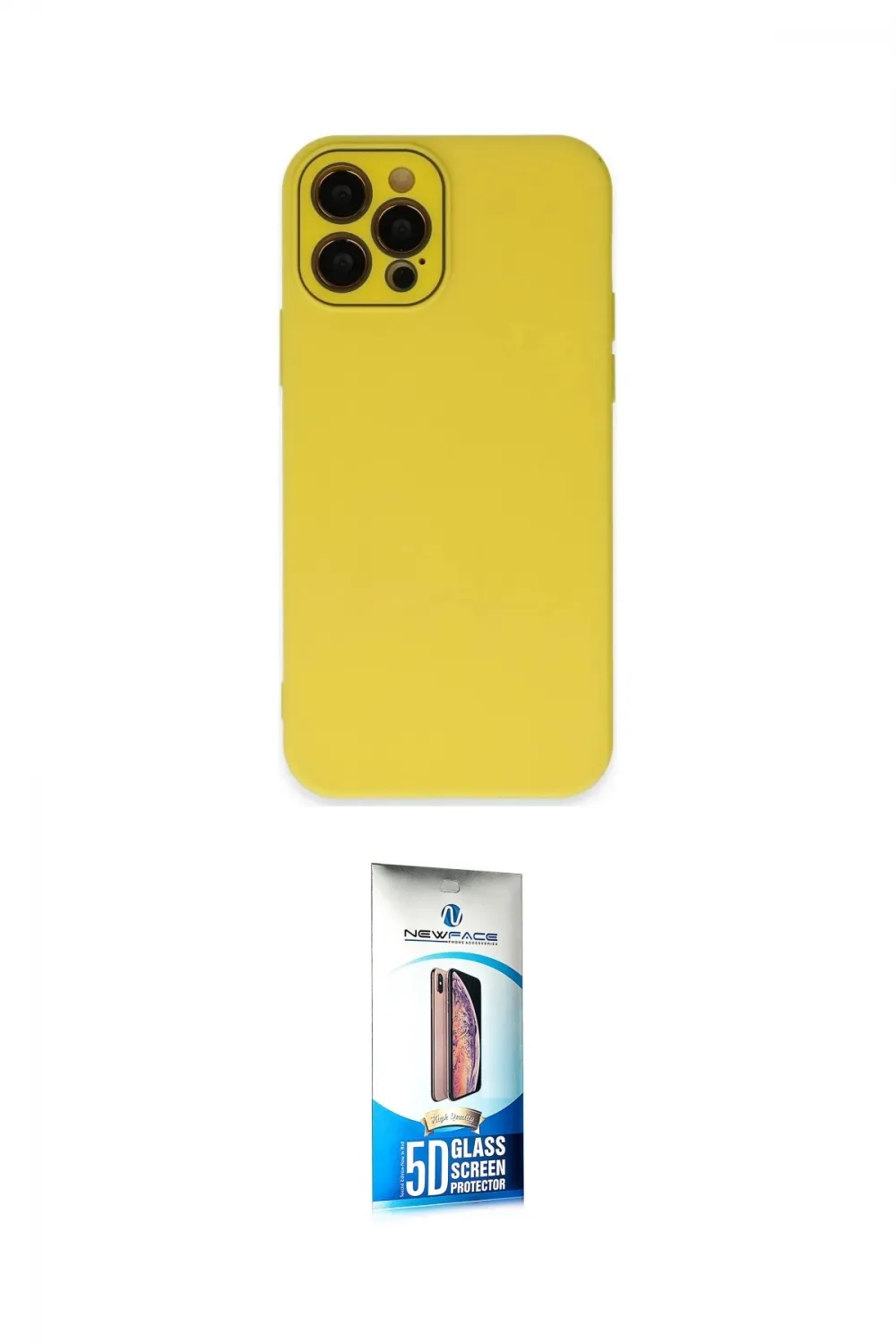 ieg™ iPhone 12 Pro Max Kılıf Çekirdek Modern Serisi - Siyah 5D Eko Cam Ekran Koruyucu