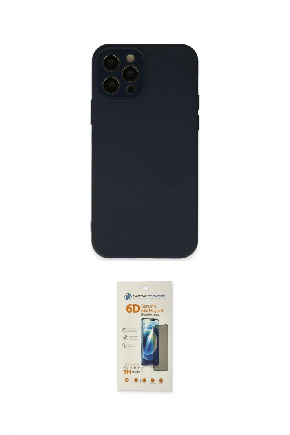 ieg™ iPhone 12 Pro Max Kılıf Çekirdek Modern Serisi - Siyah 6D Mat Seramik Hayalet Nano Ekran Koruyucu