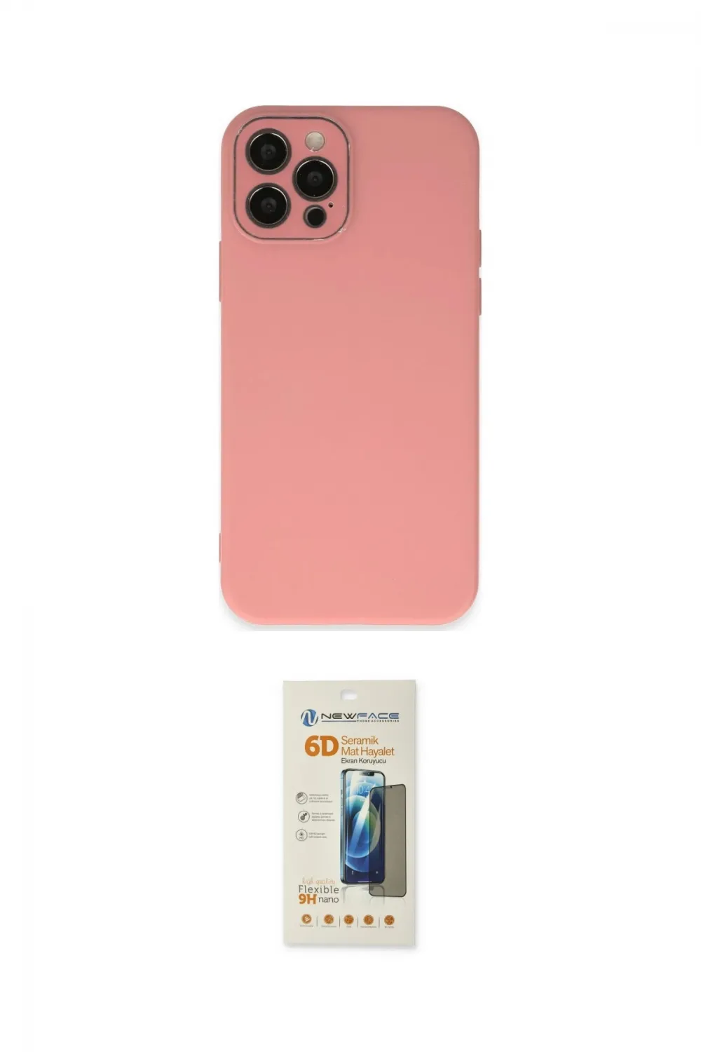 ieg™ iPhone 12 Pro Max Kılıf Çekirdek Modern Serisi - Siyah 6D Mat Seramik Hayalet Nano Ekran Koruyucu