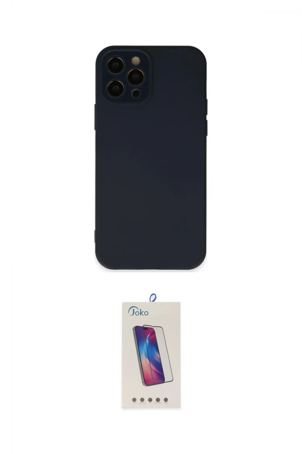 ieg™ iPhone 12 Pro Max Kılıf Çekirdek Modern Serisi - Siyah Joko 5D Cam