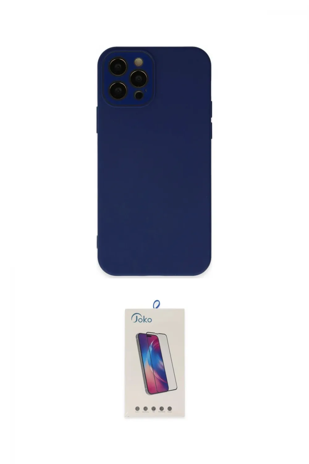 ieg™ iPhone 12 Pro Max Kılıf Çekirdek Modern Serisi - Siyah Joko 5D Cam