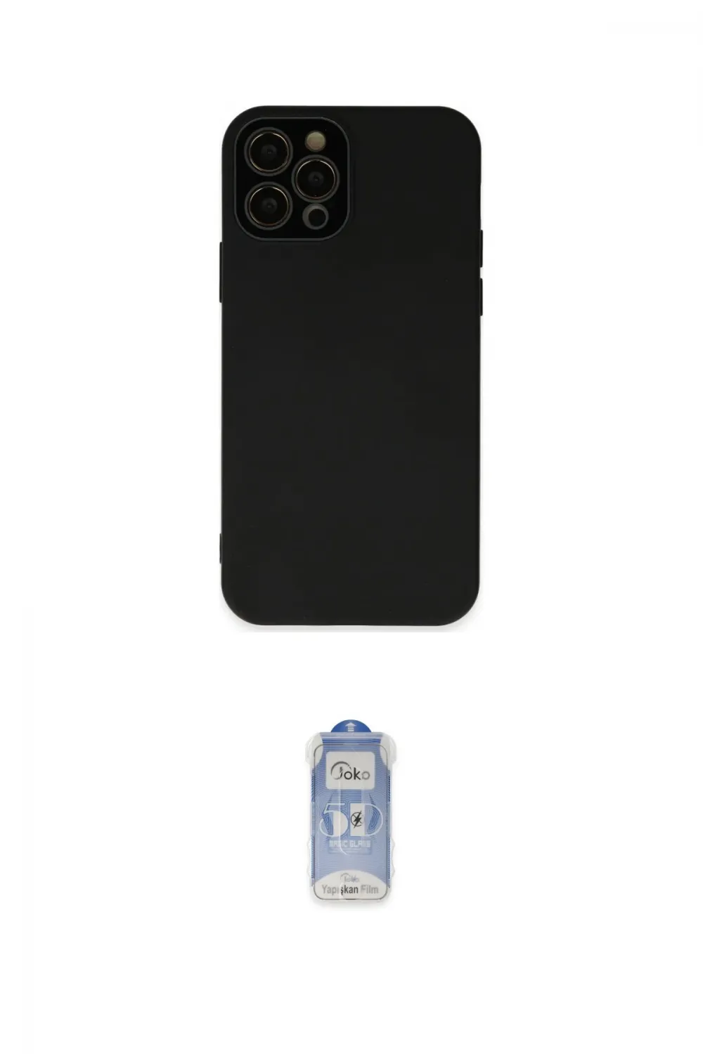 ieg™ iPhone 12 Pro Max Kılıf Çekirdek Modern Serisi - Siyah Joko Magic 5D Cam