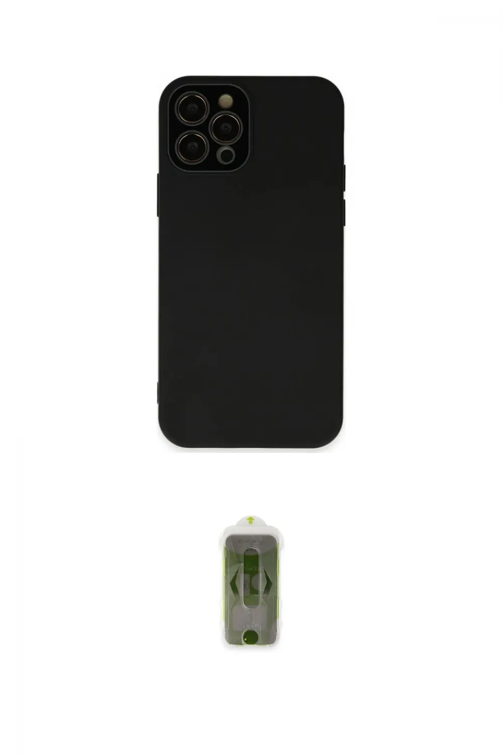 ieg™ iPhone 12 Pro Max Kılıf Çekirdek Modern Serisi - Siyah Joko Magic 5D Hayalet Cam