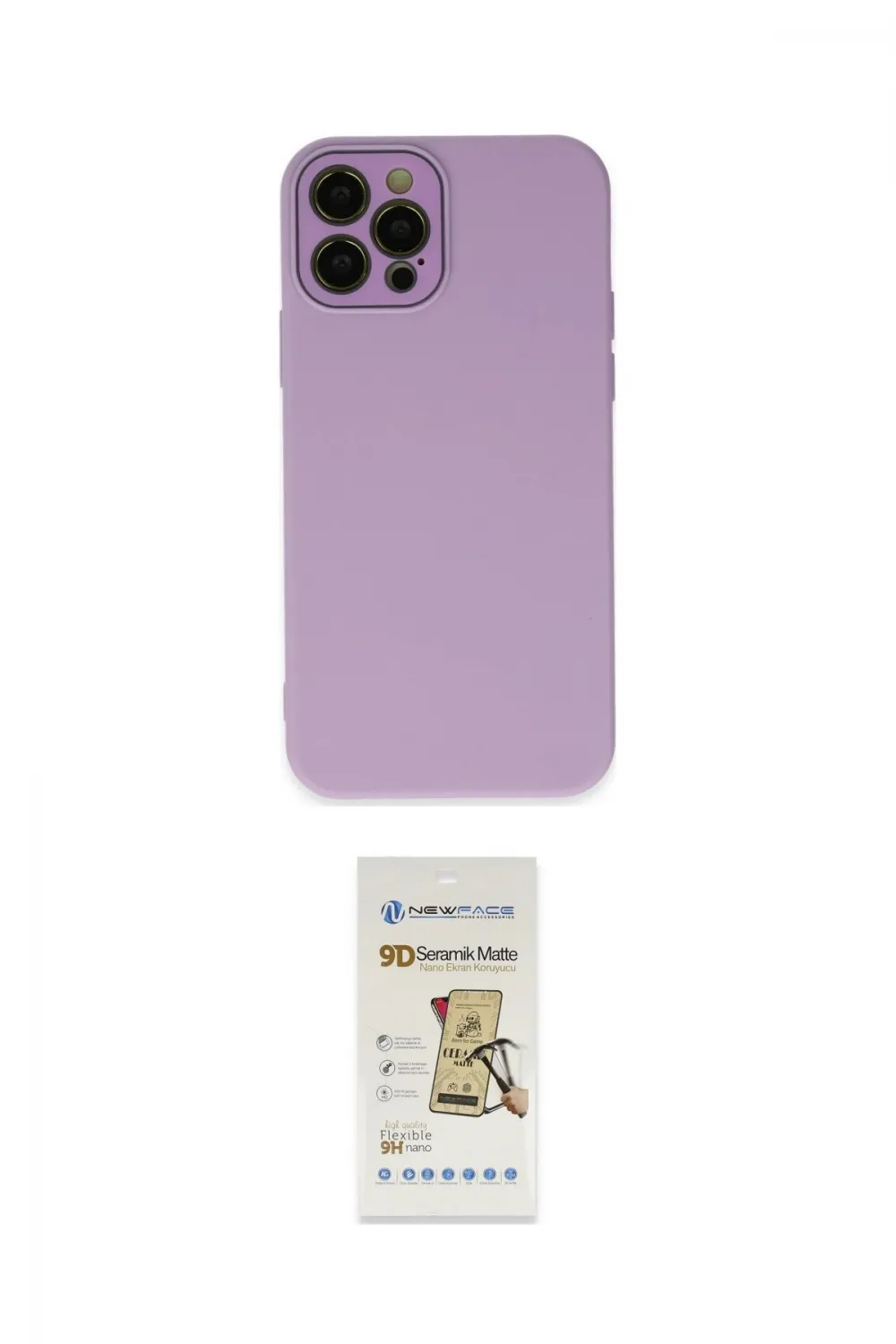 ieg™ iPhone 12 Pro Max Kılıf Çekirdek Modern Serisi - Siyah Mat Seramik Nano Ekran Koruyucu