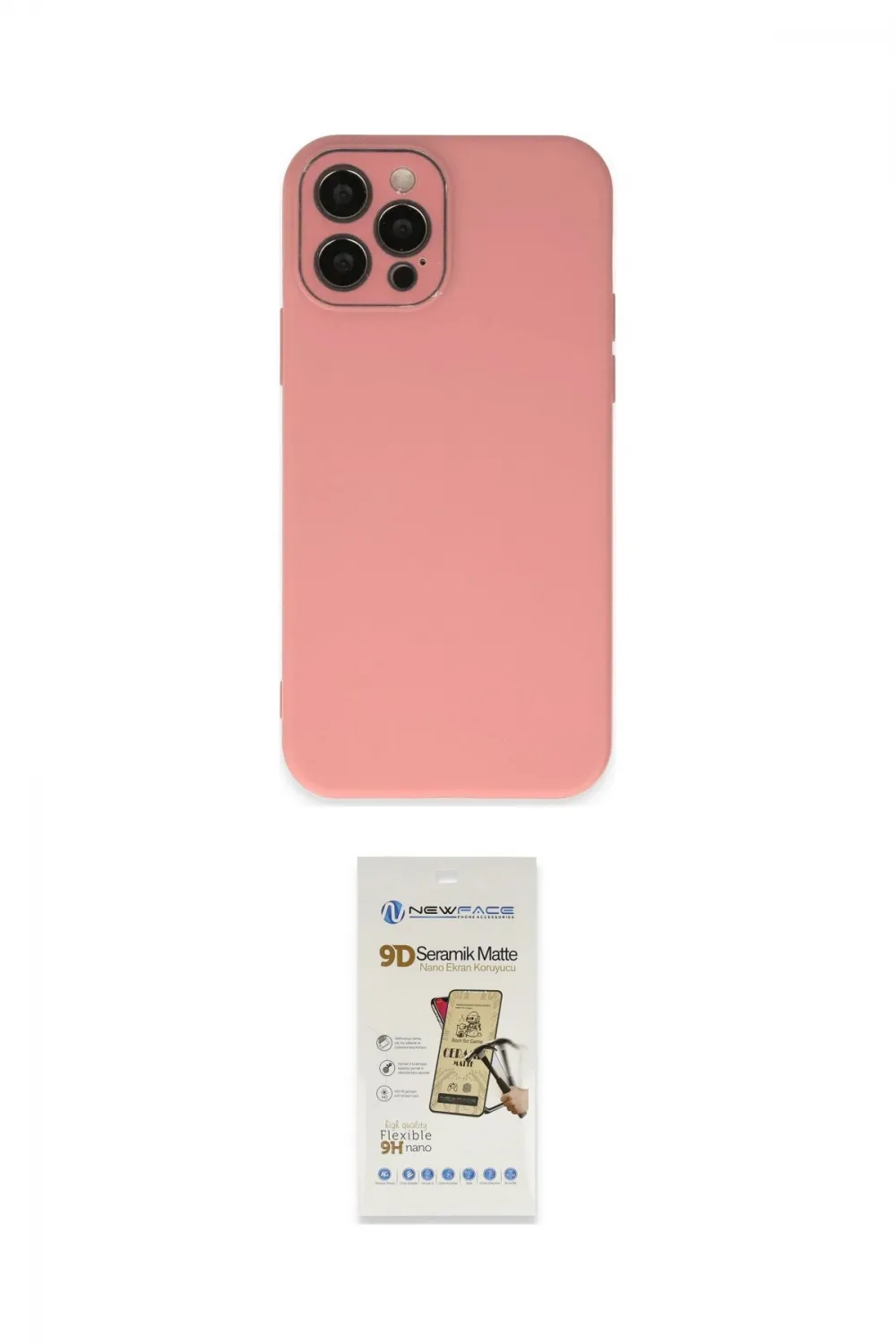 ieg™ iPhone 12 Pro Max Kılıf Çekirdek Modern Serisi - Siyah Mat Seramik Nano Ekran Koruyucu