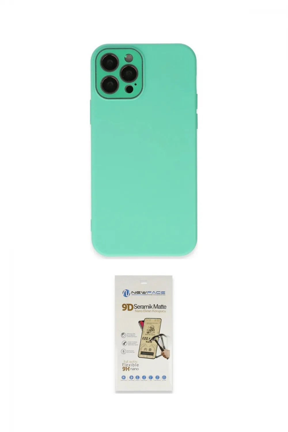ieg™ iPhone 12 Pro Max Kılıf Çekirdek Modern Serisi - Siyah Mat Seramik Nano Ekran Koruyucu