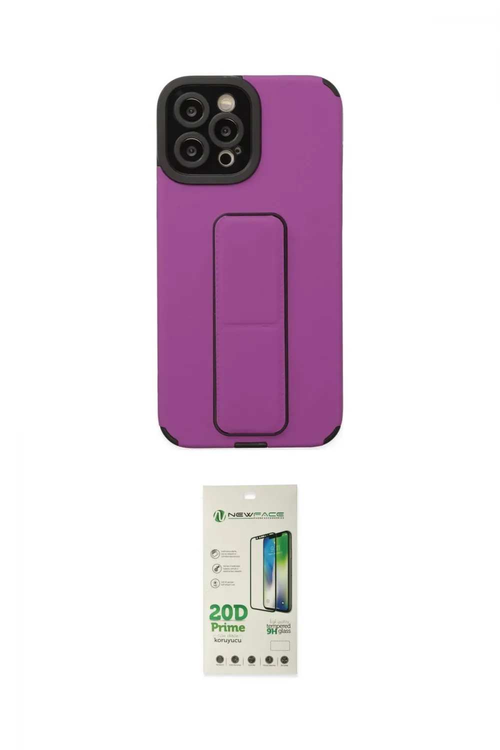 ieg™ iPhone 12 Pro Max Kılıf Çekirdek Yansıma - Siyah 20D Premium Cam Ekran Koruyucu