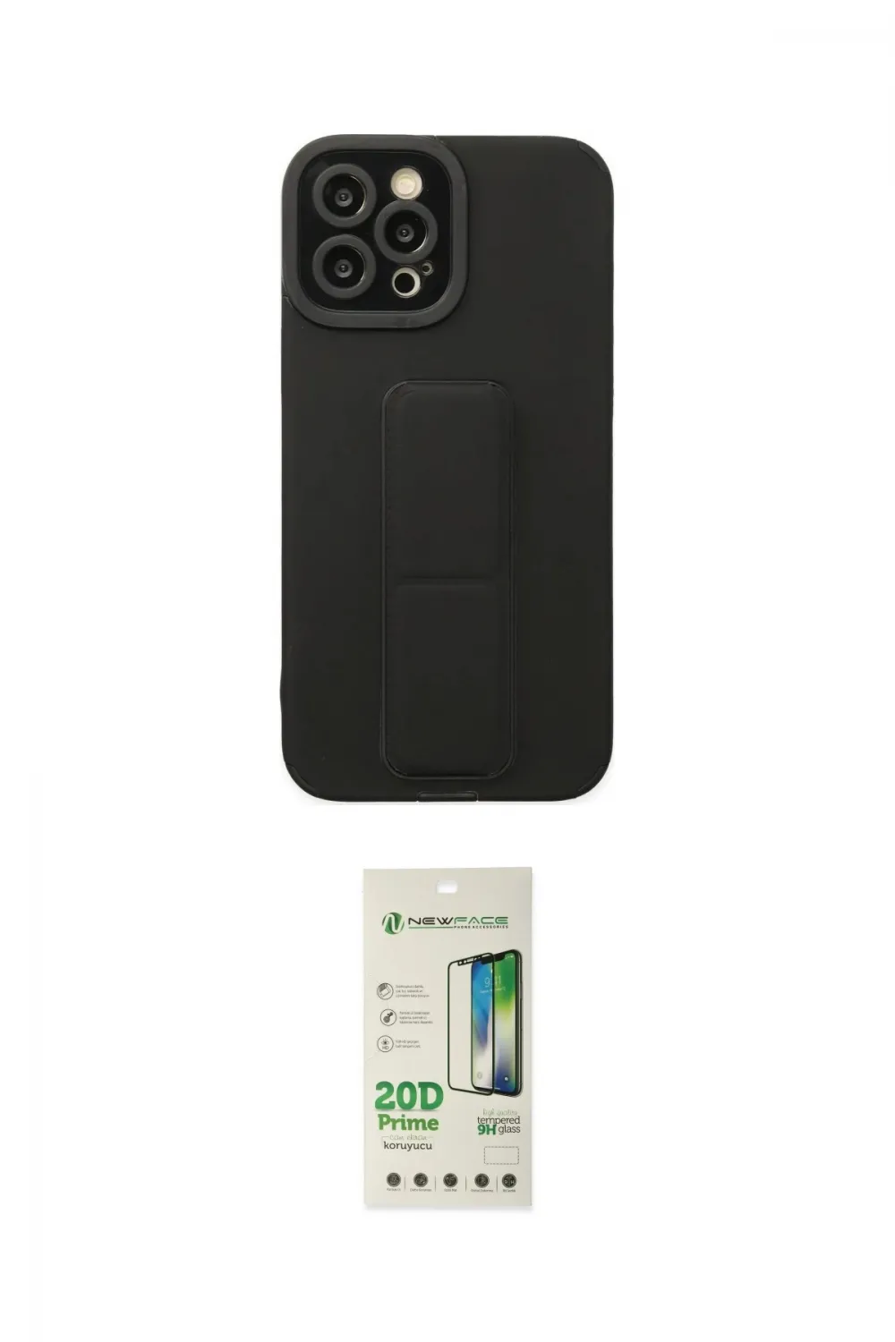 ieg™ iPhone 12 Pro Max Kılıf Çekirdek Yansıma - Siyah 20D Premium Cam Ekran Koruyucu