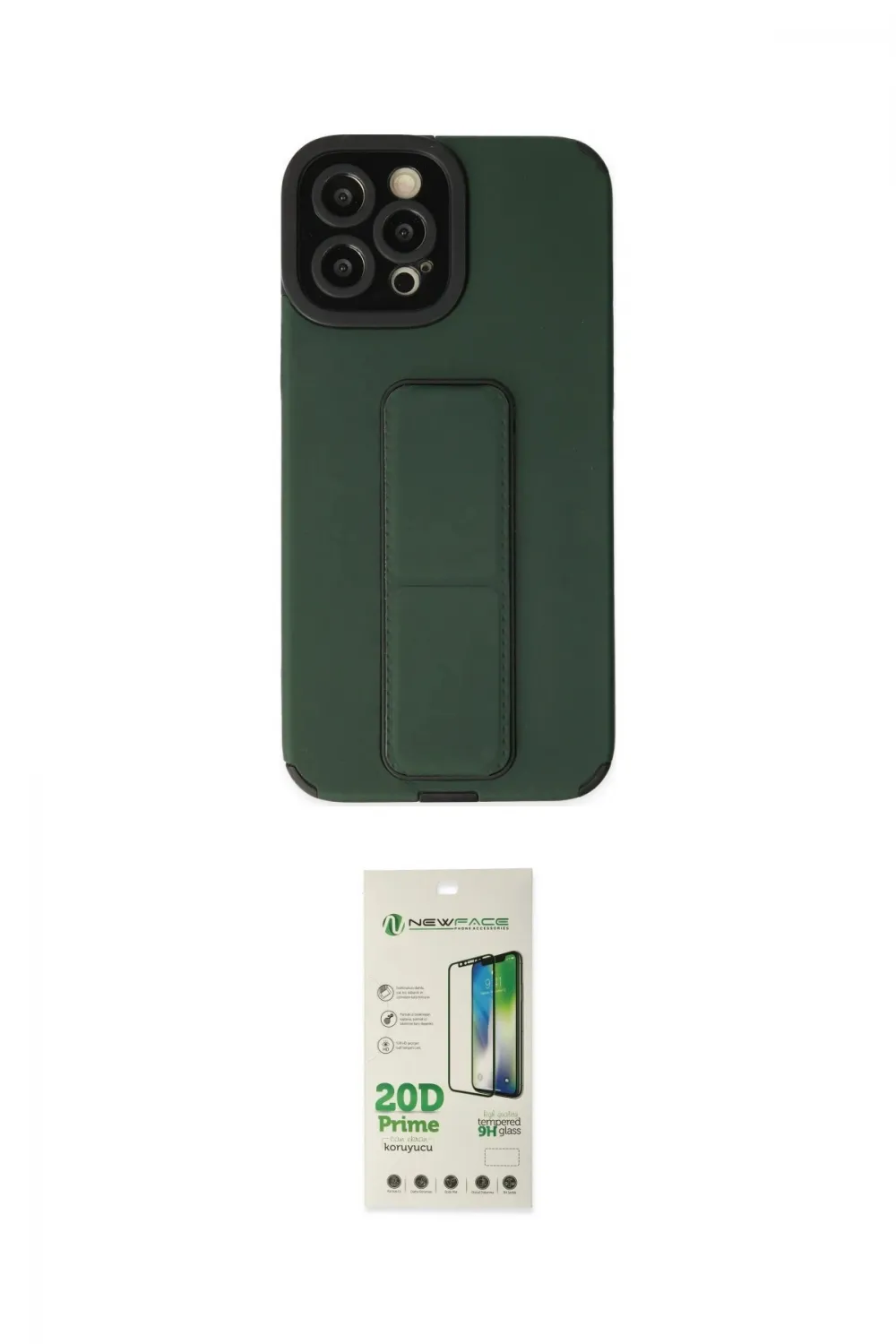 ieg™ iPhone 12 Pro Max Kılıf Çekirdek Yansıma - Siyah 20D Premium Cam Ekran Koruyucu