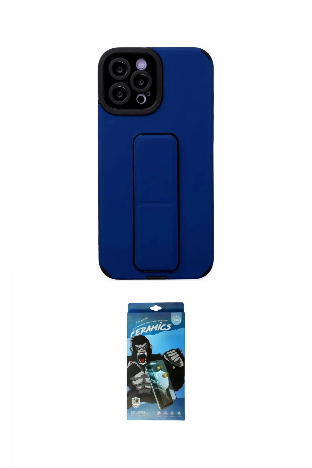 ieg™ iPhone 12 Pro Max Kılıf Çekirdek Yansıma - Siyah 34D Izgaralı Cam