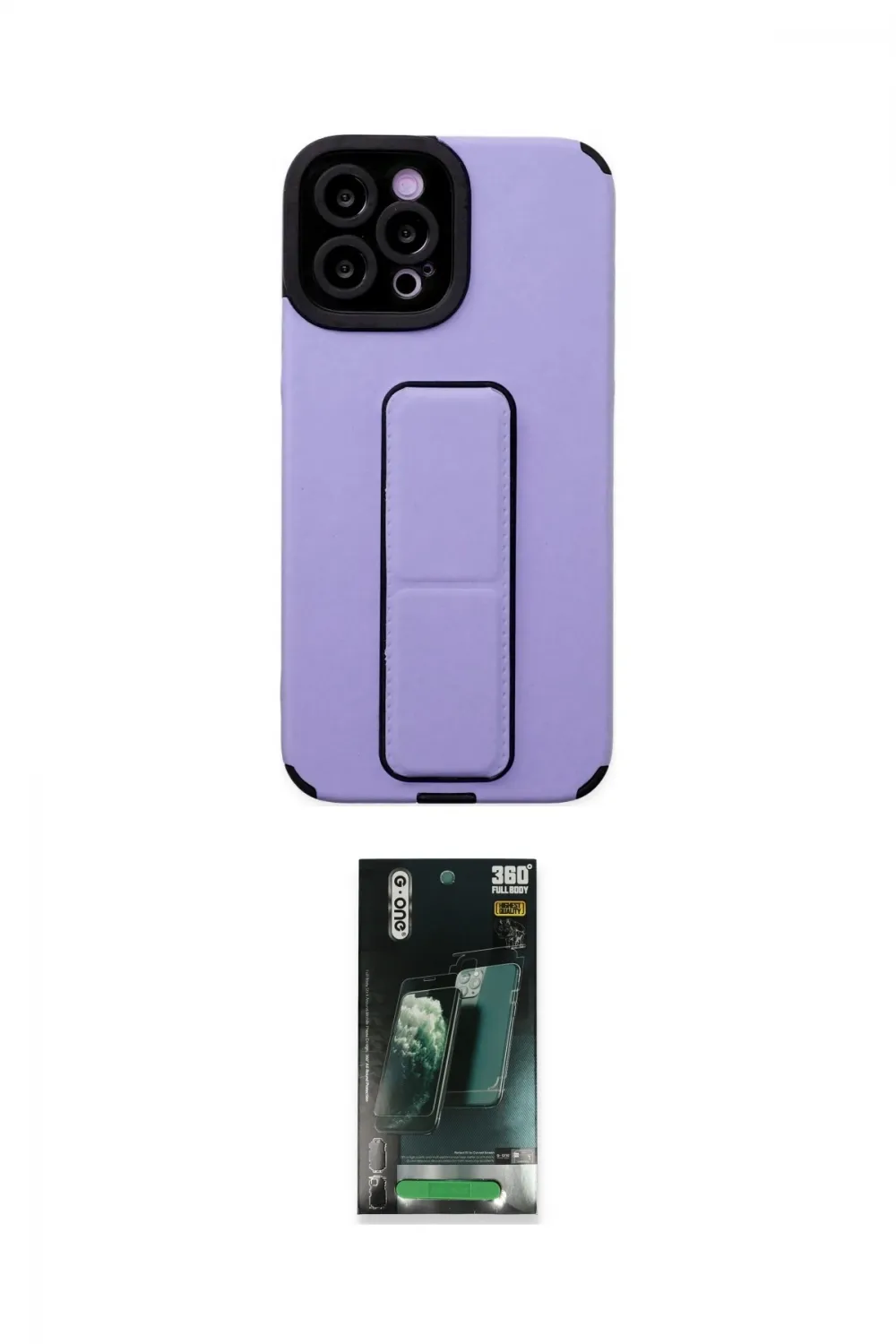ieg™ iPhone 12 Pro Max Kılıf Çekirdek Yansıma - Siyah 360 Mat Full Body Arka Koruyucu