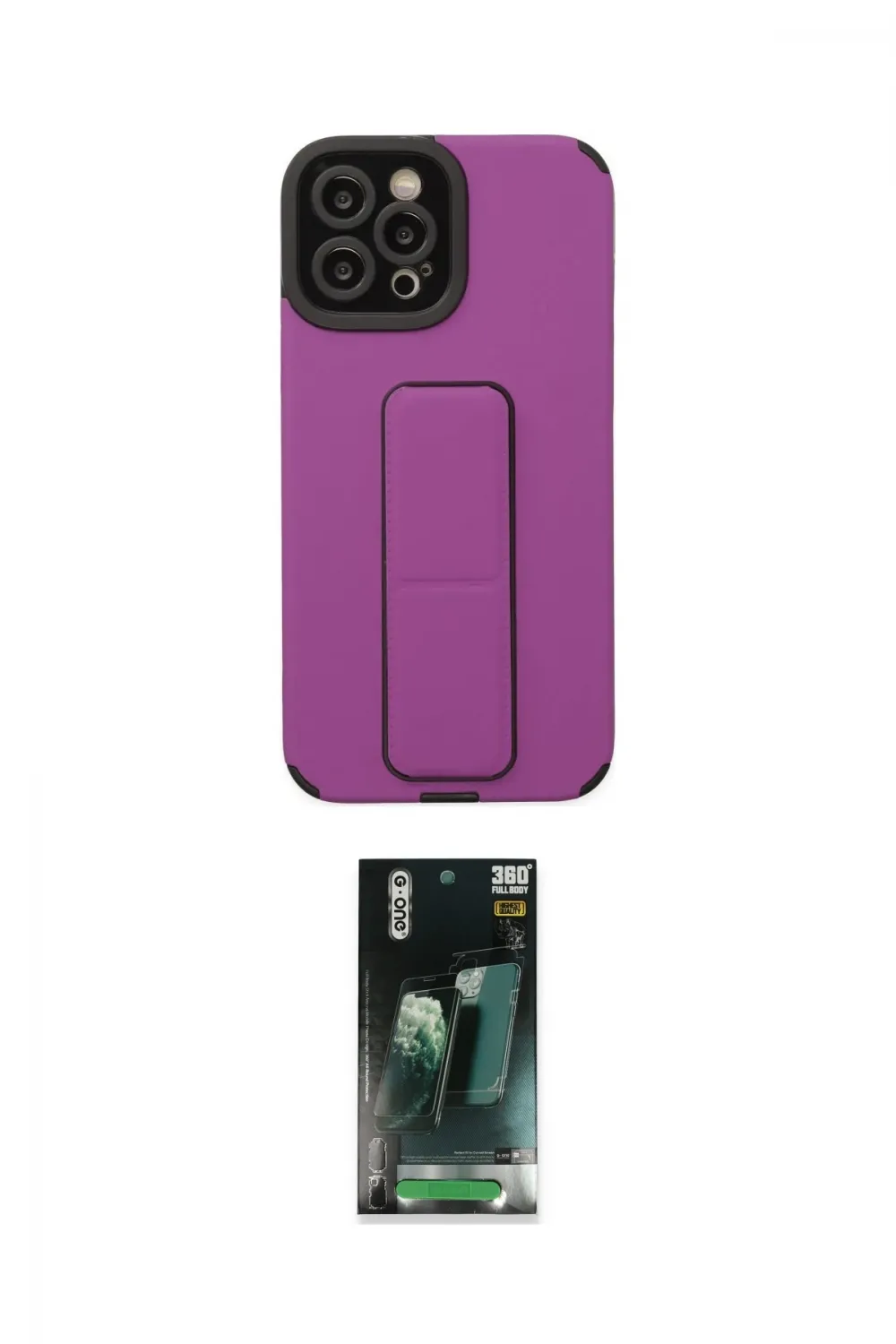 ieg™ iPhone 12 Pro Max Kılıf Çekirdek Yansıma - Siyah 360 Mat Full Body Arka Koruyucu
