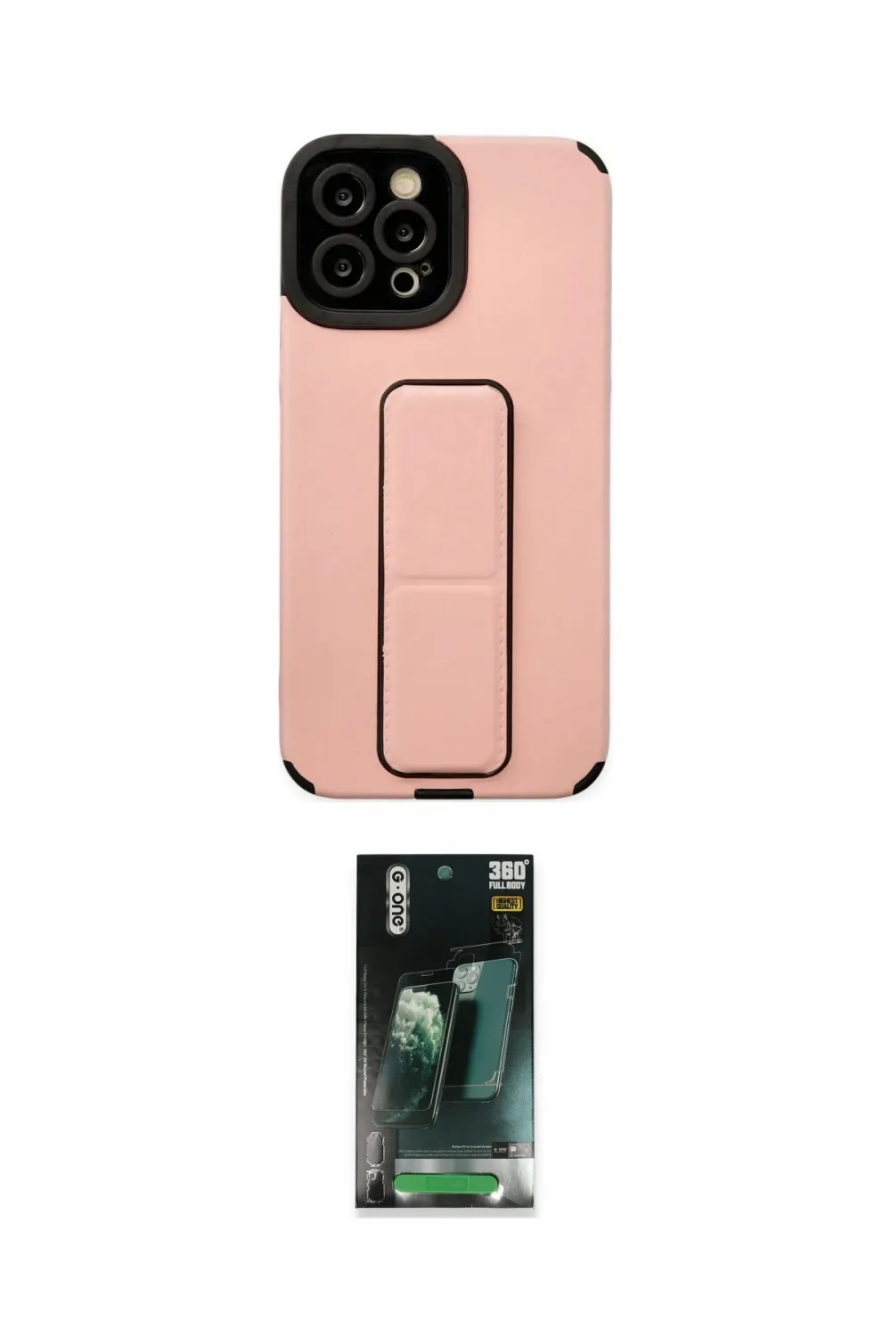 ieg™ iPhone 12 Pro Max Kılıf Çekirdek Yansıma - Siyah 360 Mat Full Body Arka Koruyucu